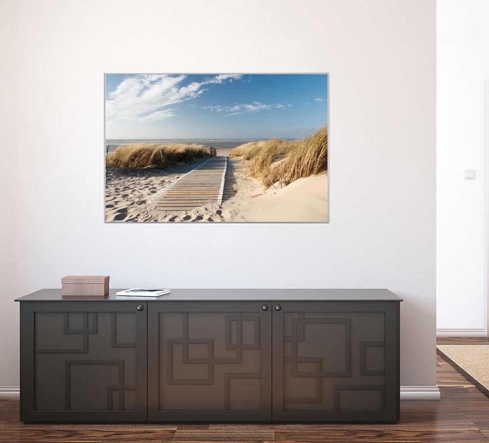 Leinwandbild HOLZWEG ZUM MEER