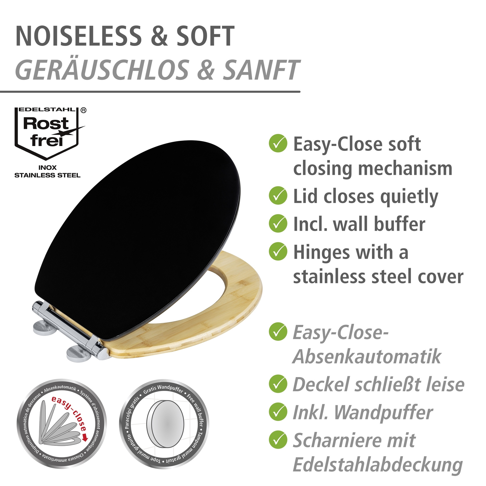 WC-Sitz BAMBUSA BLACK