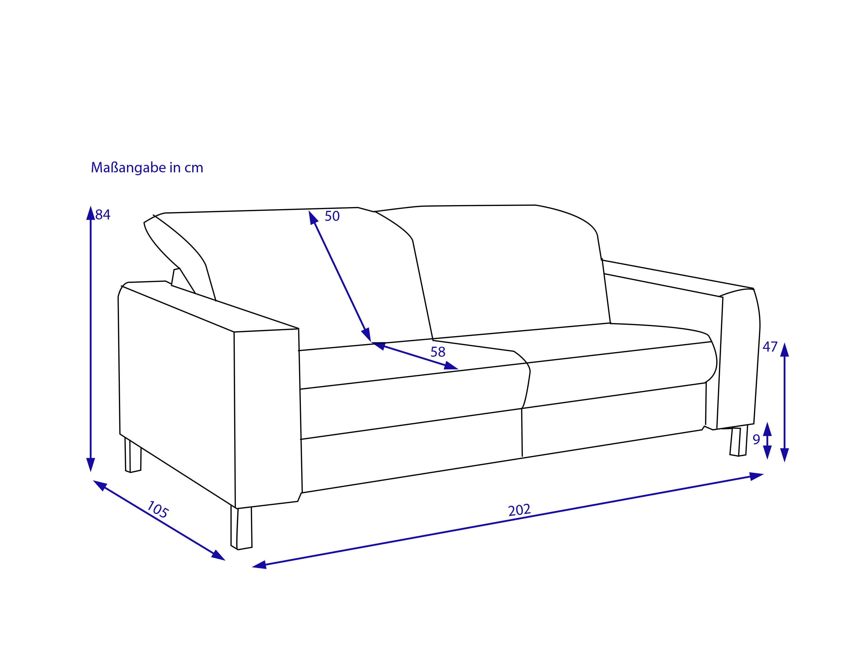 Sofa 3 Sitzer CAMILLA