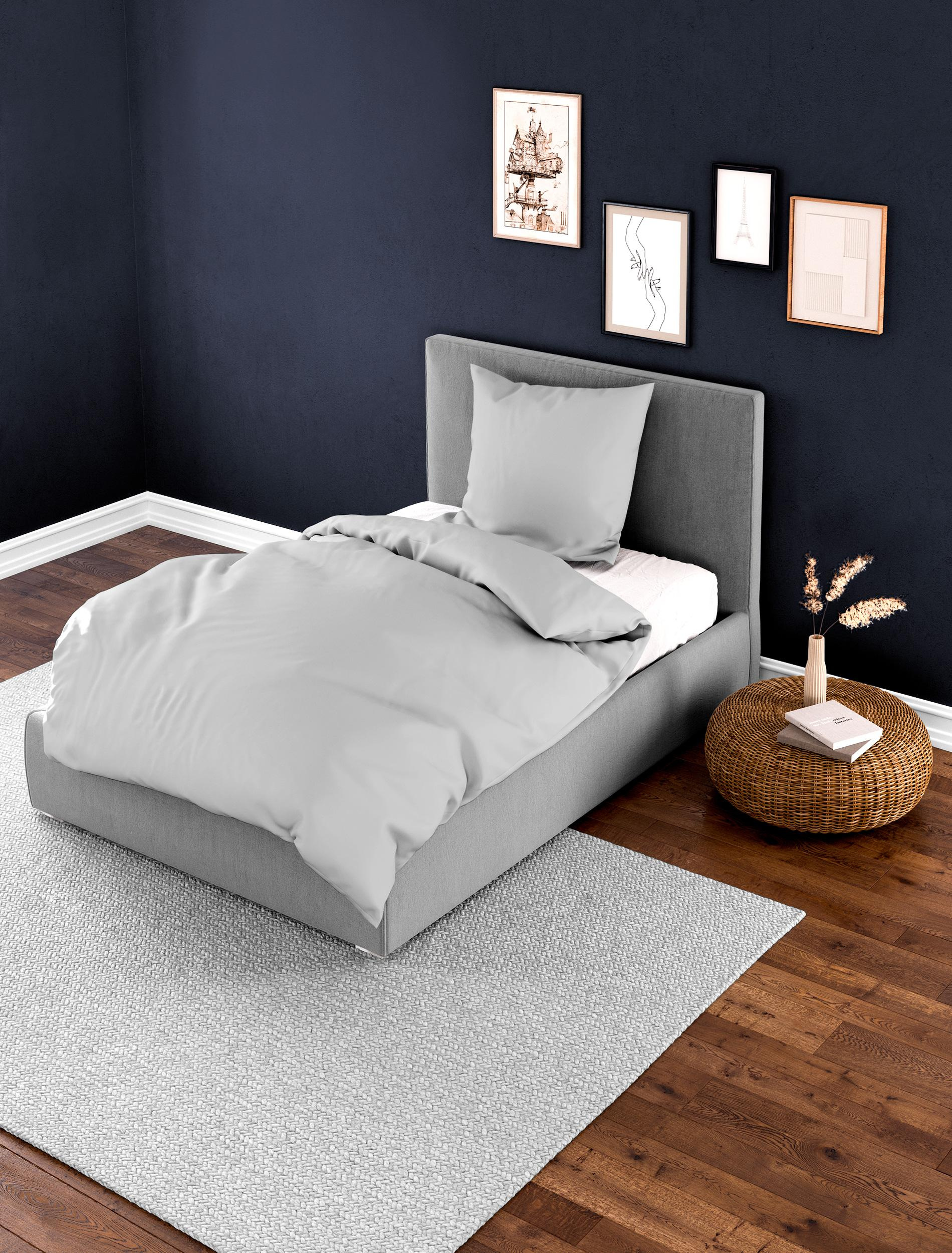 Bettwäsche Mako-Satin silber