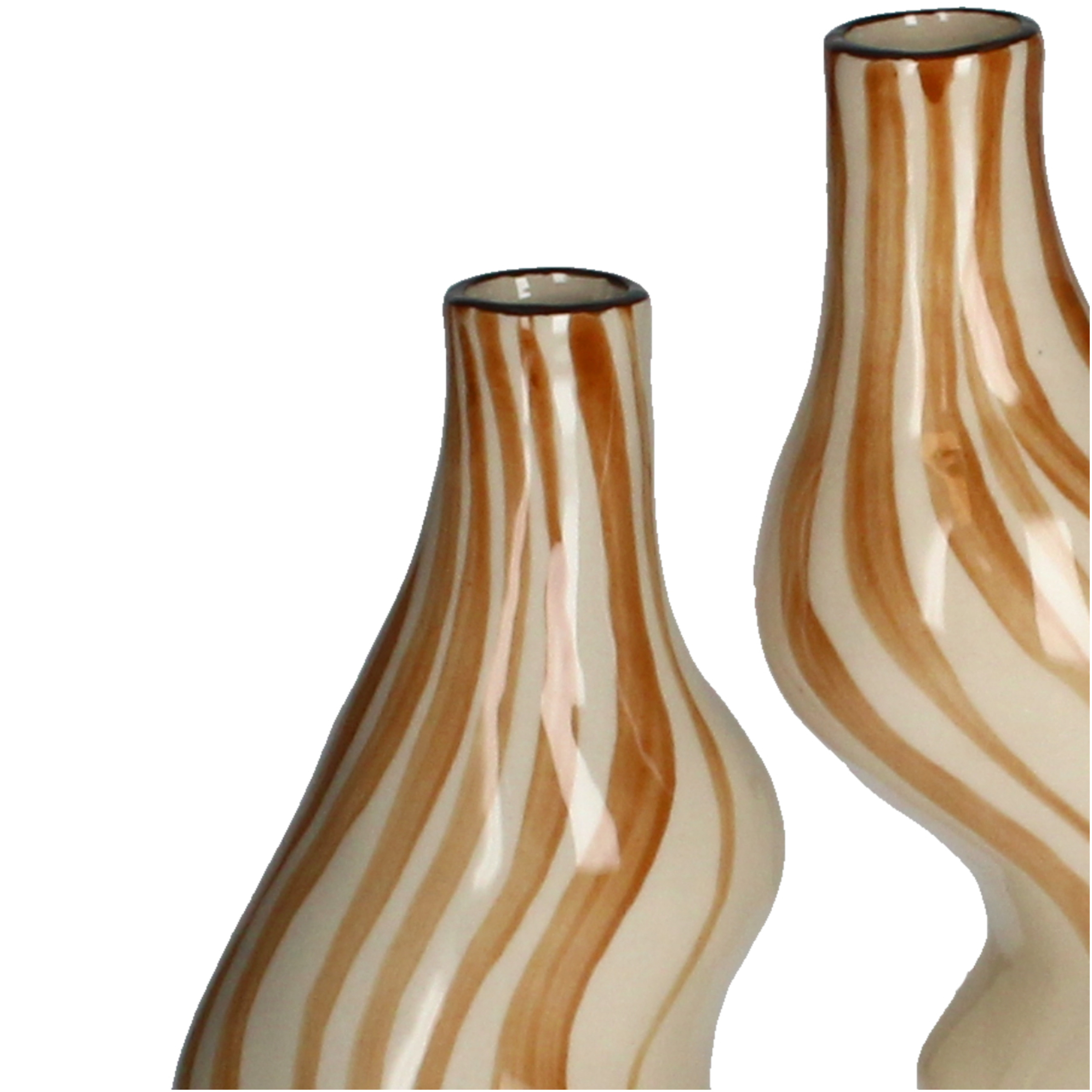 Vase ORGANIC STRIPES BROWN