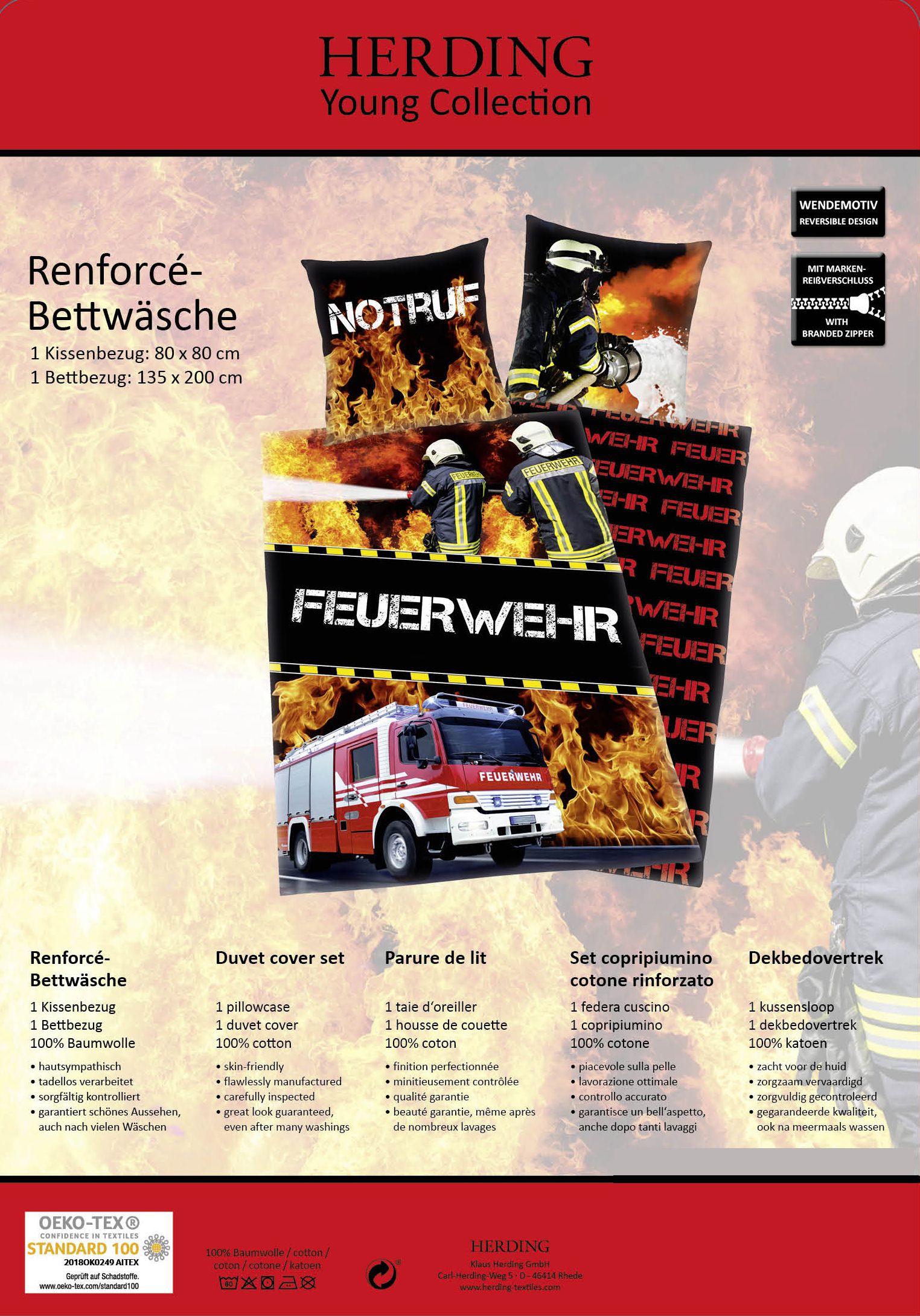 Bettwäsche Renforcé FEUERWEHR