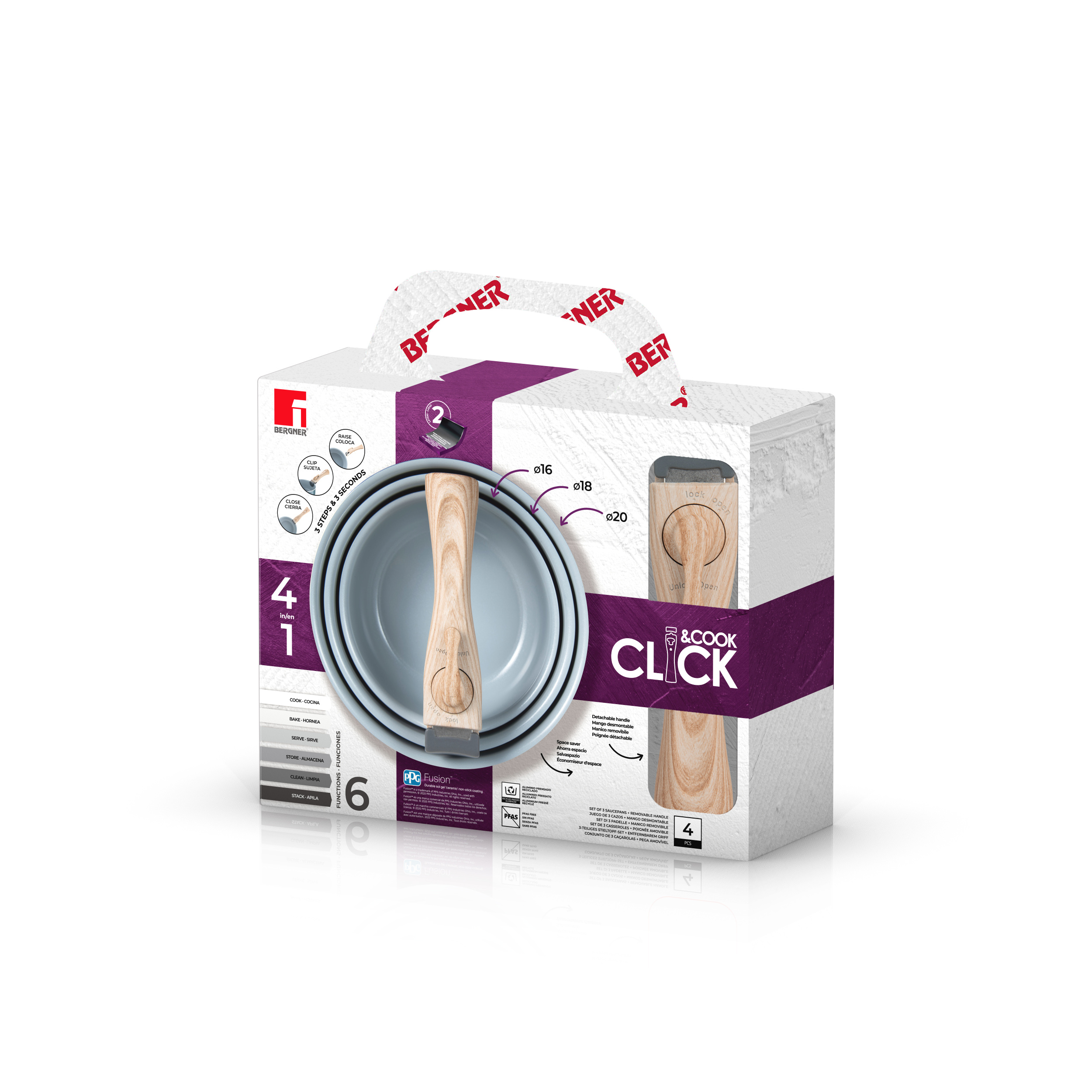 Topf-Set CLICK&COOK 4tlg.