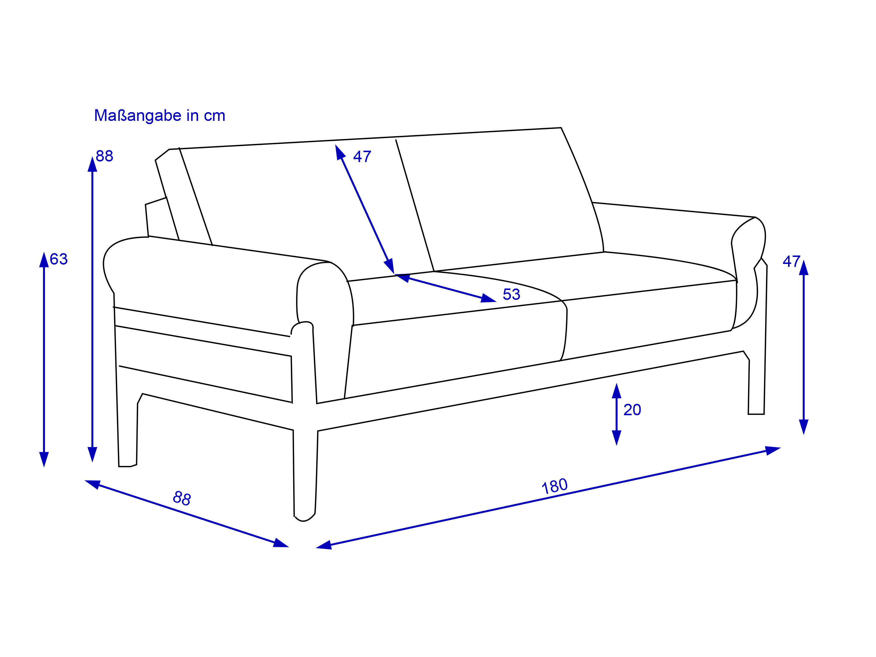 Sofa Rolf Weber 2,5 Sitzer STEGEN