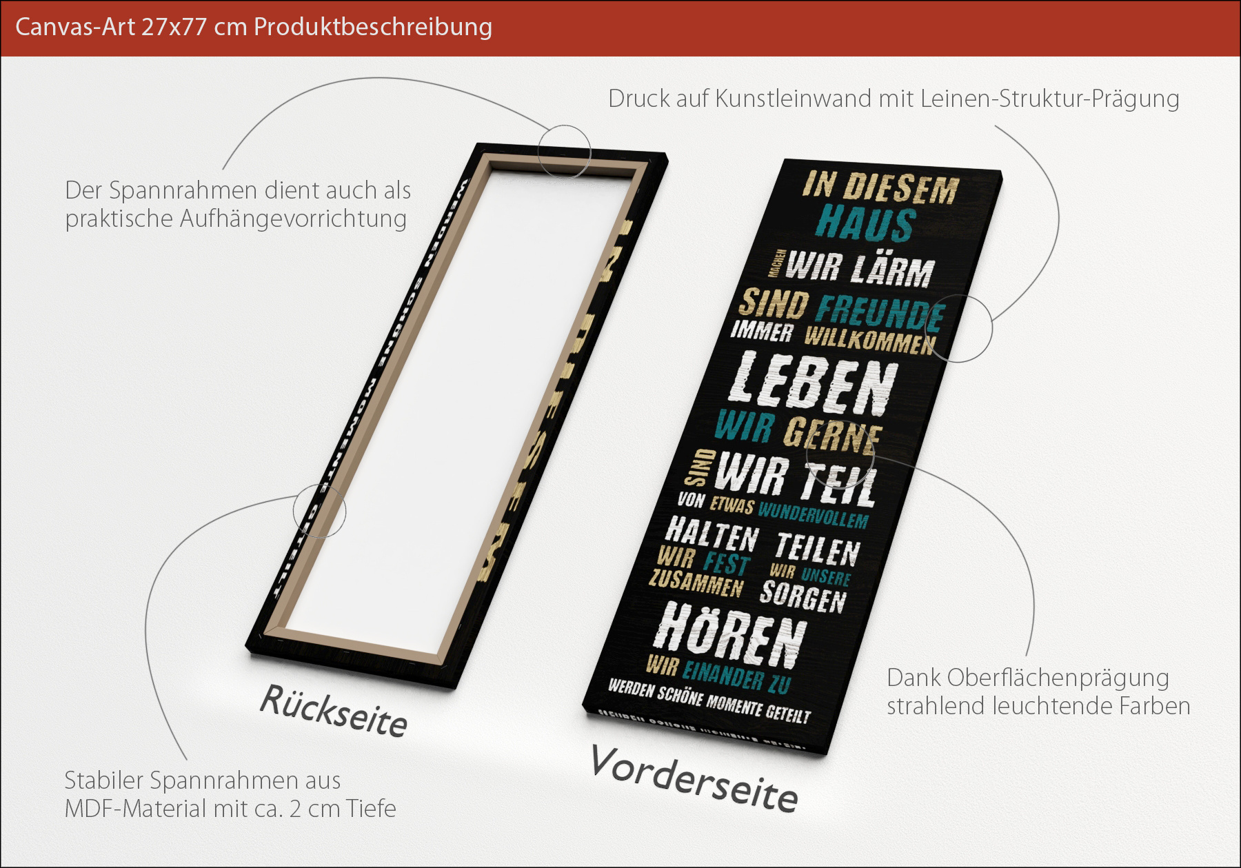 Keilrahmenbild GELIEBT I