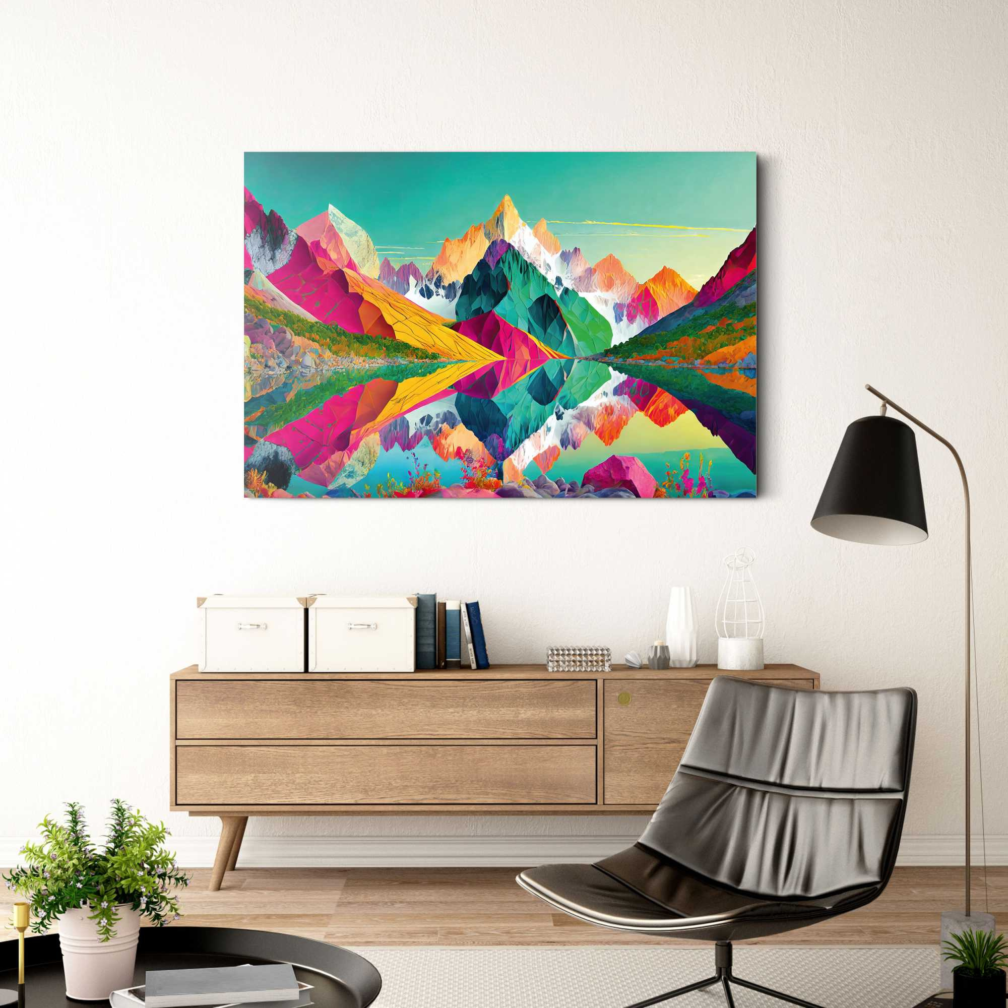 Glasbild BRIGHT MOUNTAINS