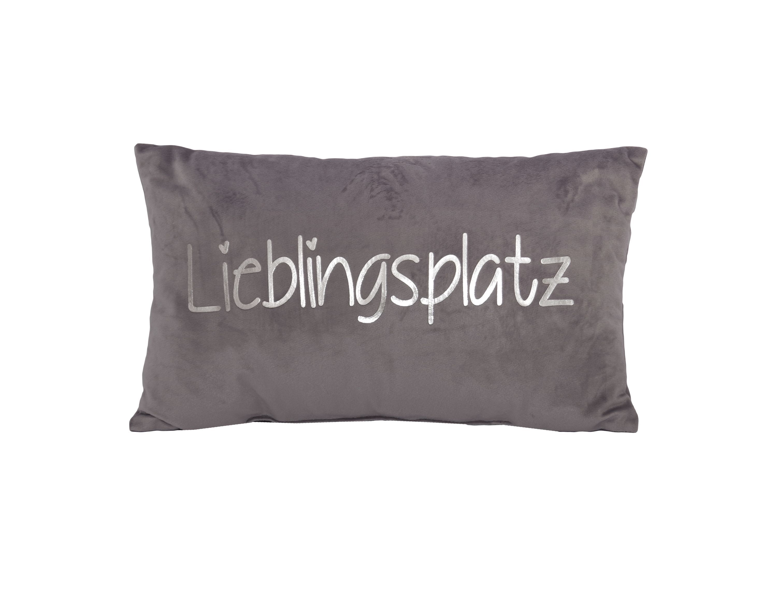 Kissen LIEBLINGSPLATZ silber