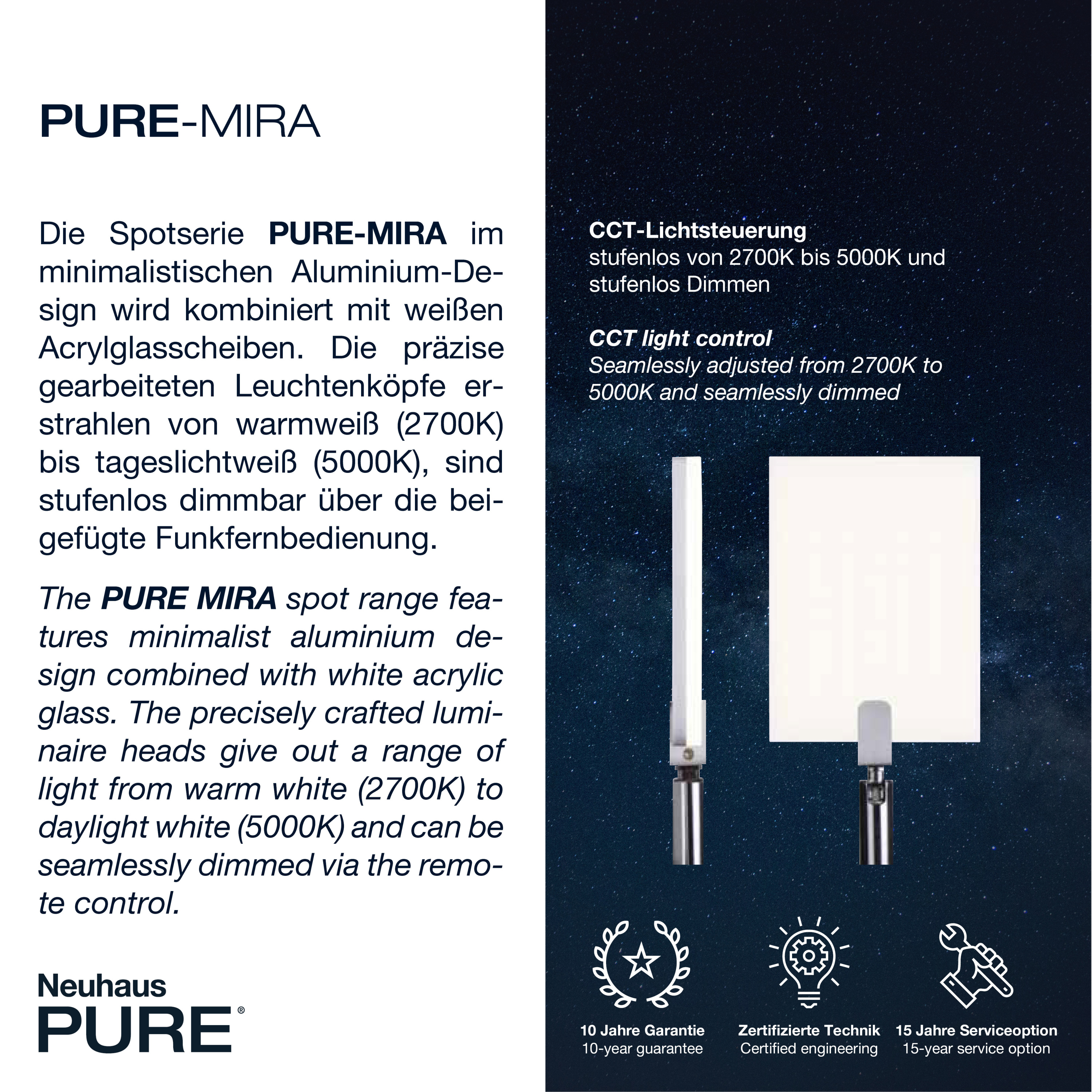 Wandleuchte PURE MIRA