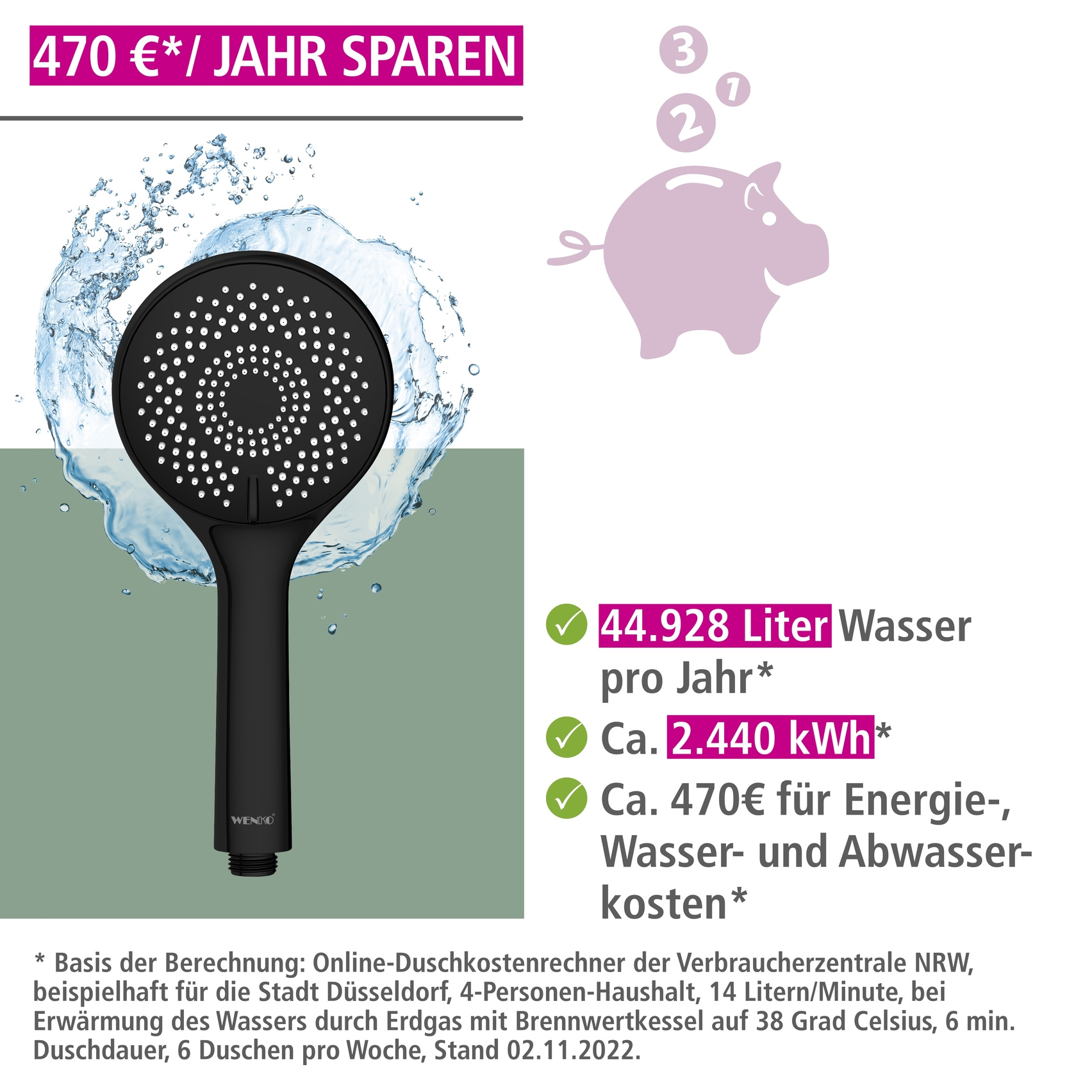 Duschkopf WATERSAVING