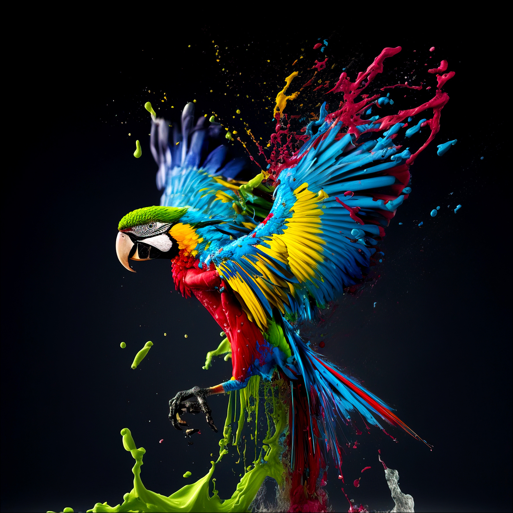 Glasbild COLORFUL ARA