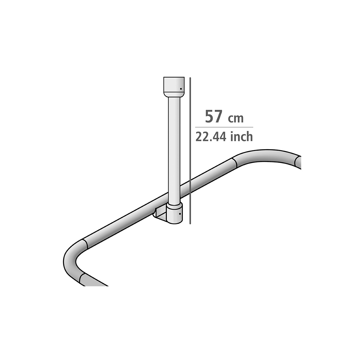 Deckenstütze für Duschstangen