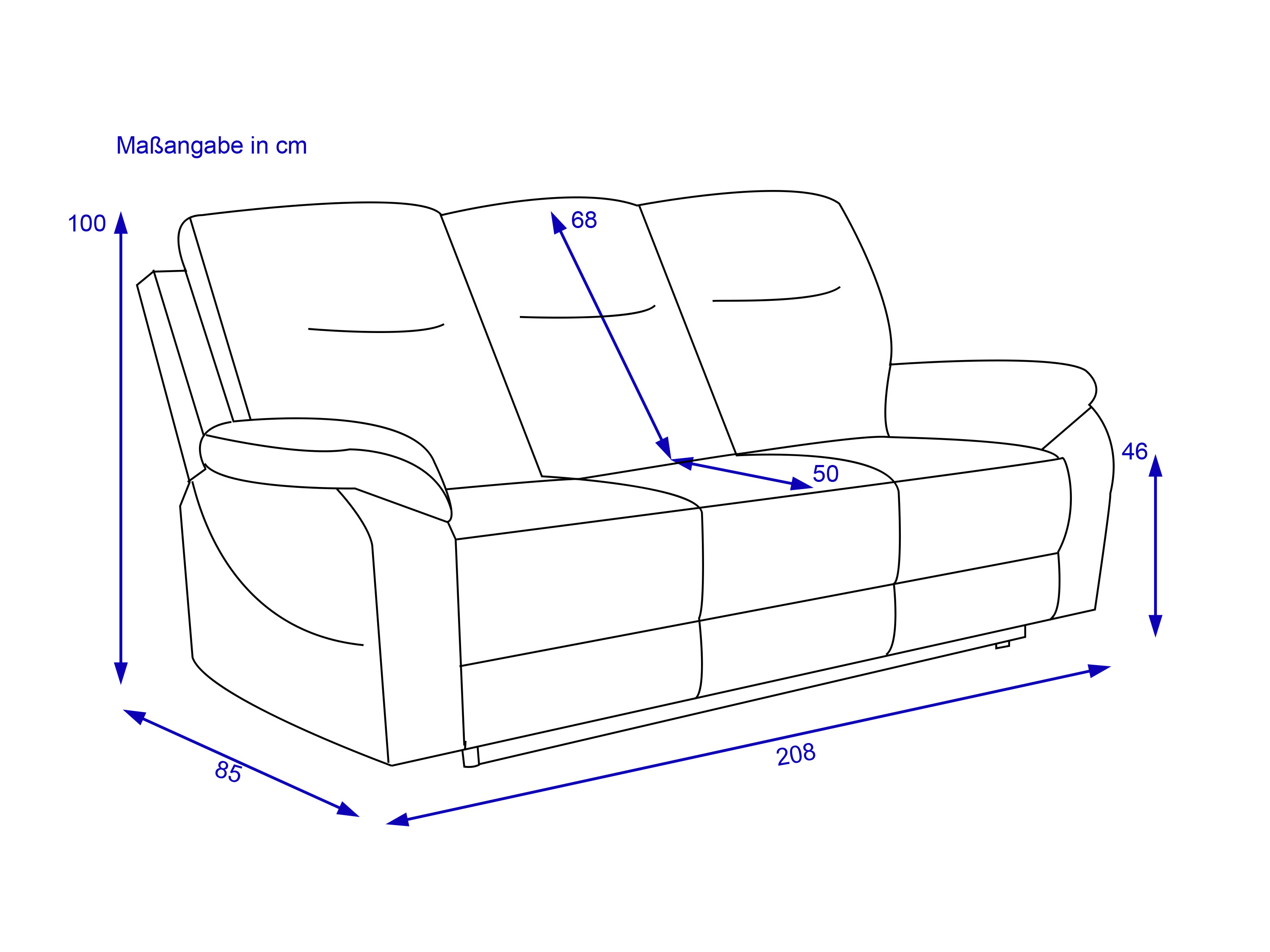 Sofa 3 Sitzer HARPER HOSSA