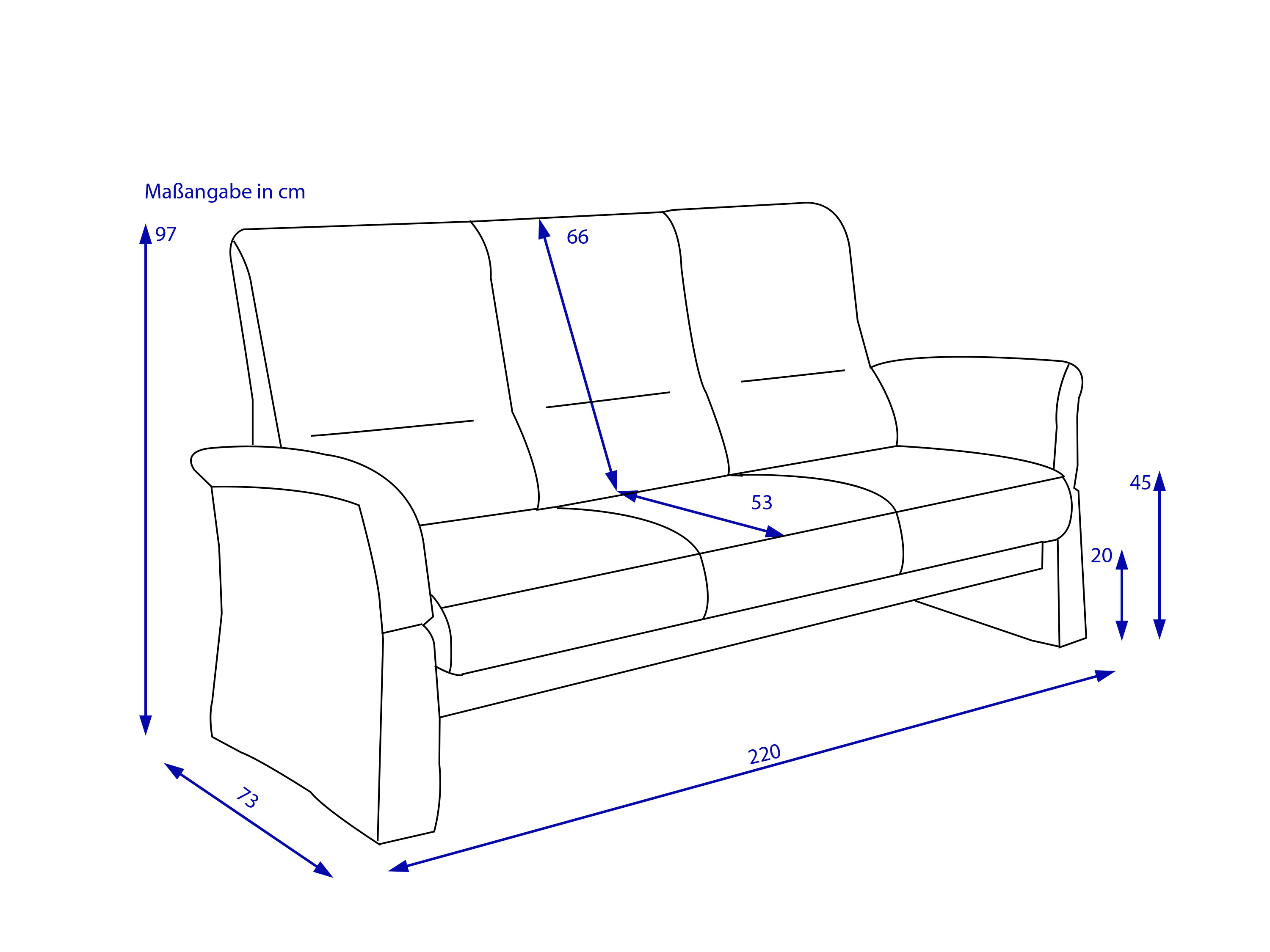 Sofa himolla 3 Sitzer BODENSEE 1