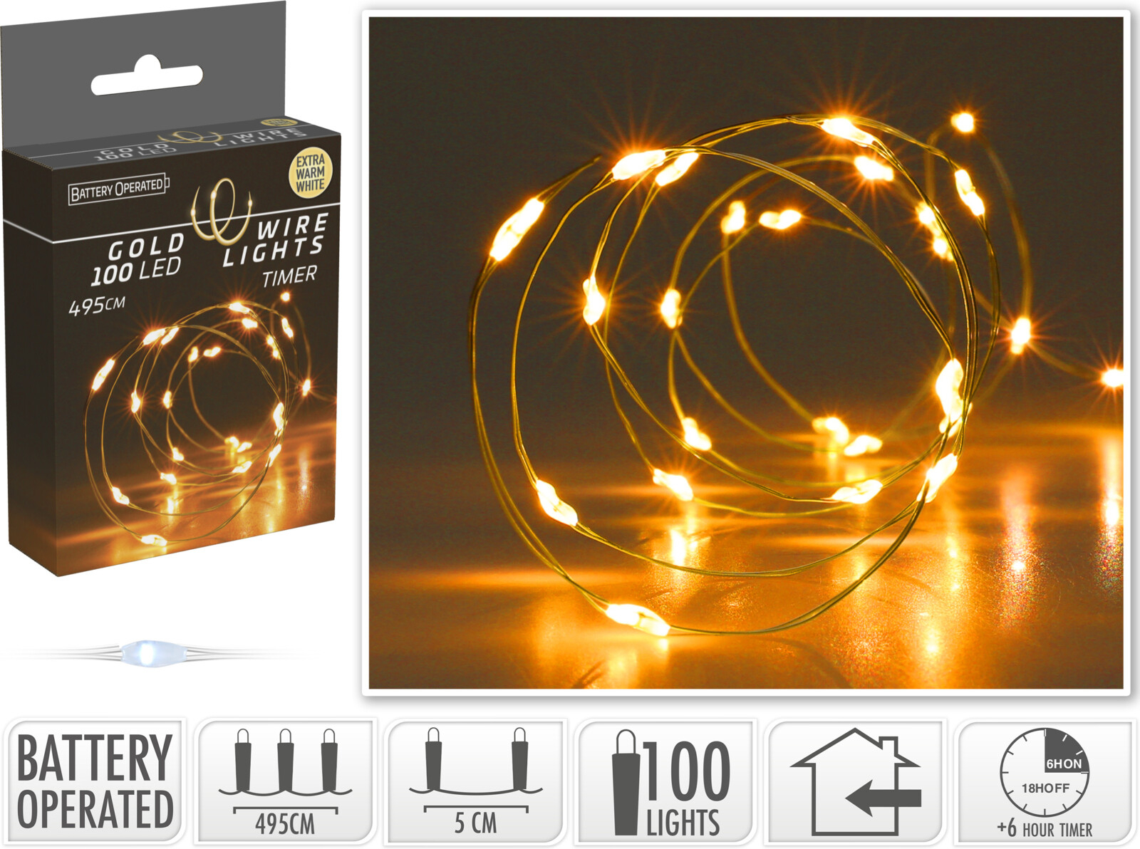 Lichterkette DRAHT 100 LED