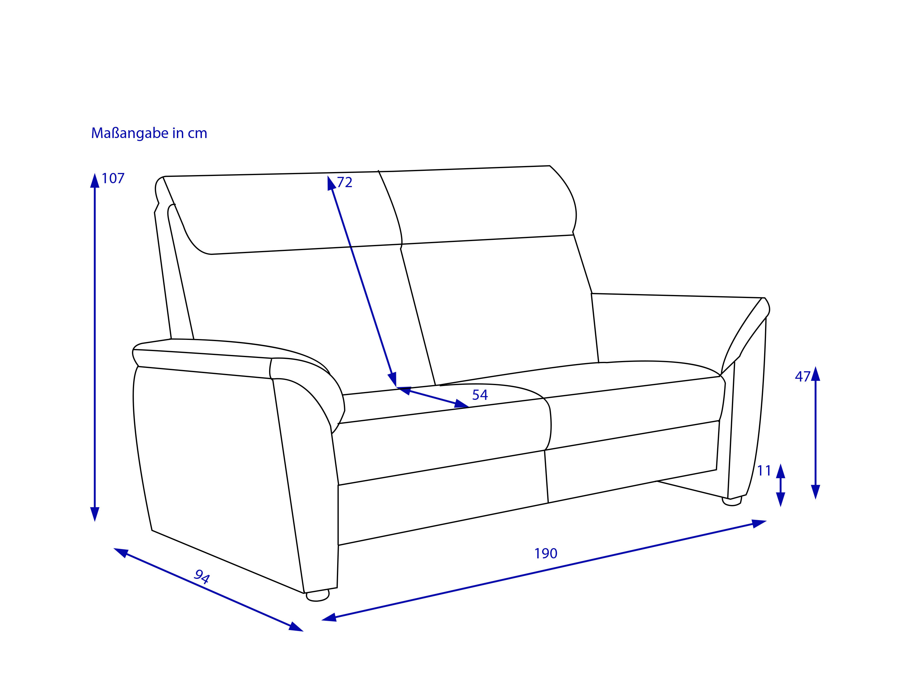 Sofa 2,5 Sitzer vito VOLLEY