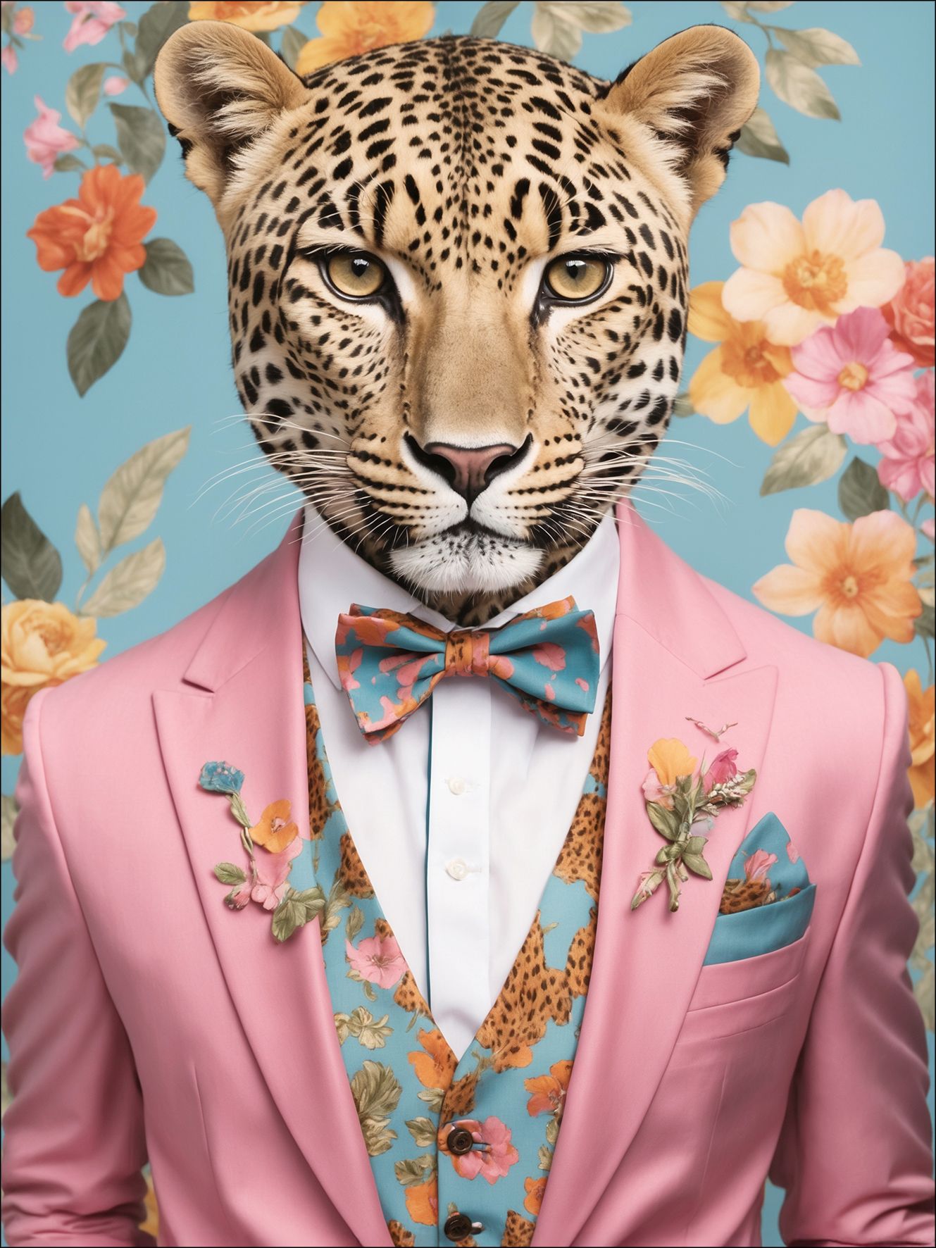 Keilrahmenbild LEOPARD IN SUIT