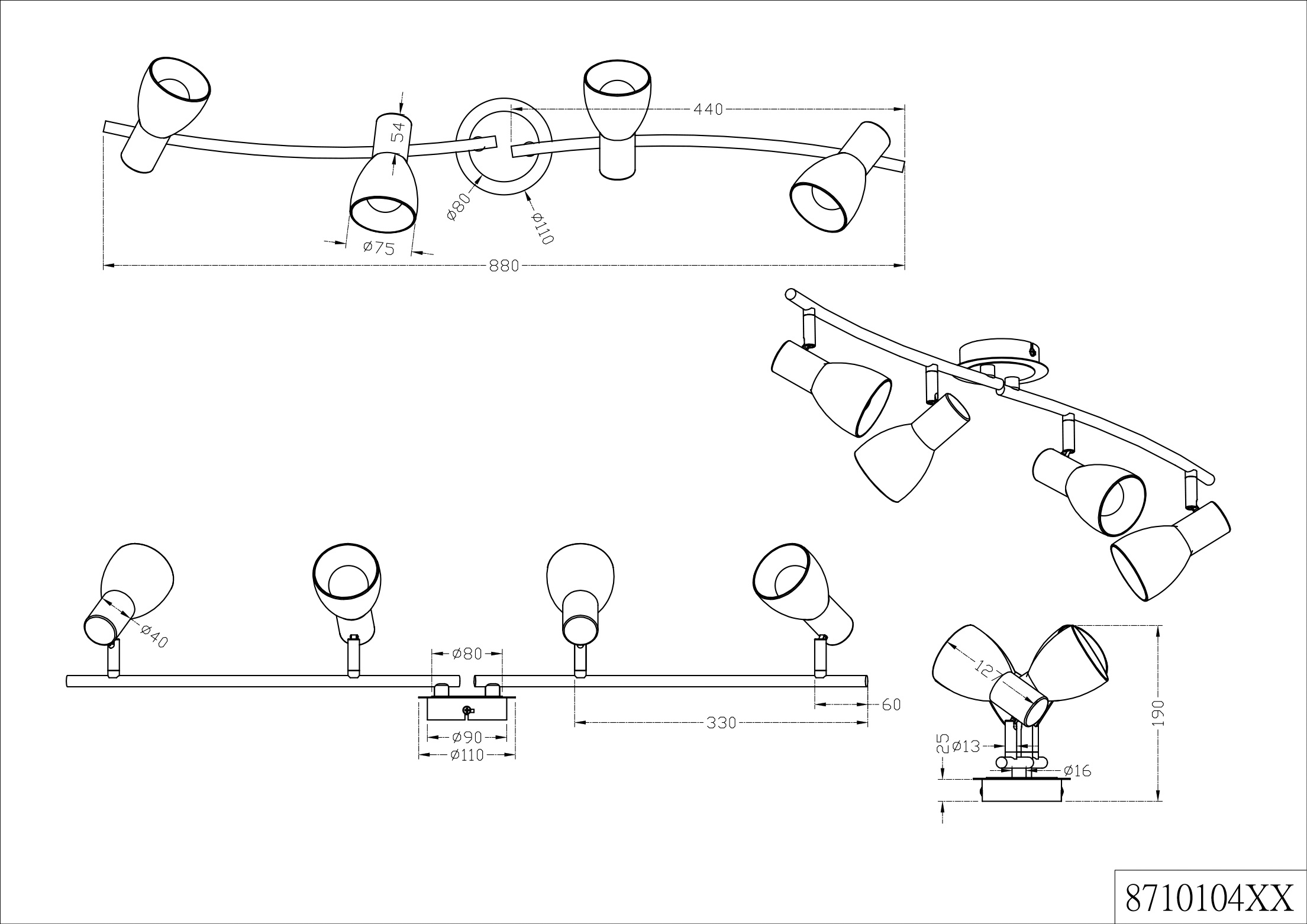Wand-/Deckenspot LEVISTO
