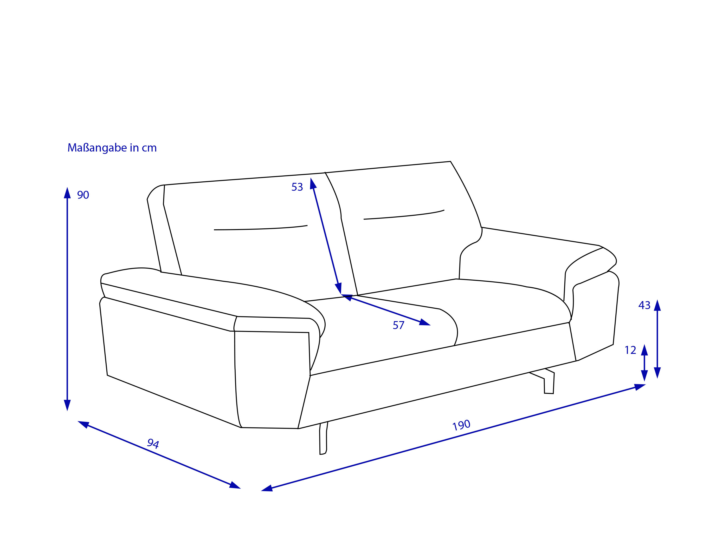 Sofa 2 Sitzer HARPER MEDFORD