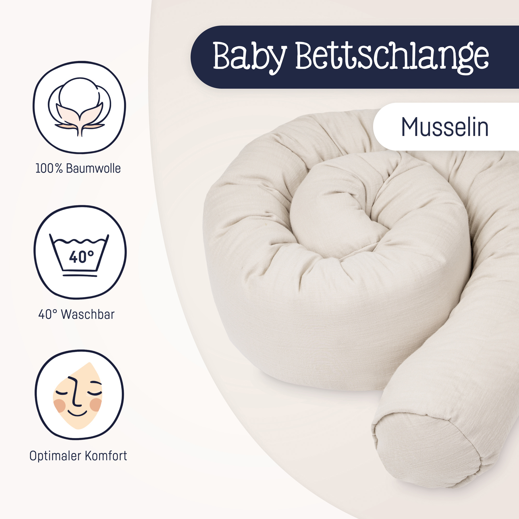 Bettschlange ZÖLLNER Musselin