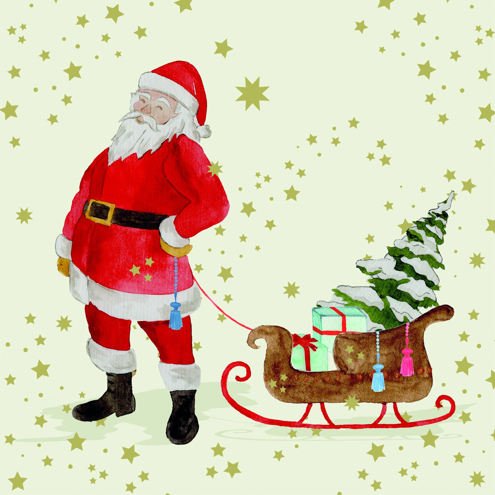 Servietten Snowflakes & Santa