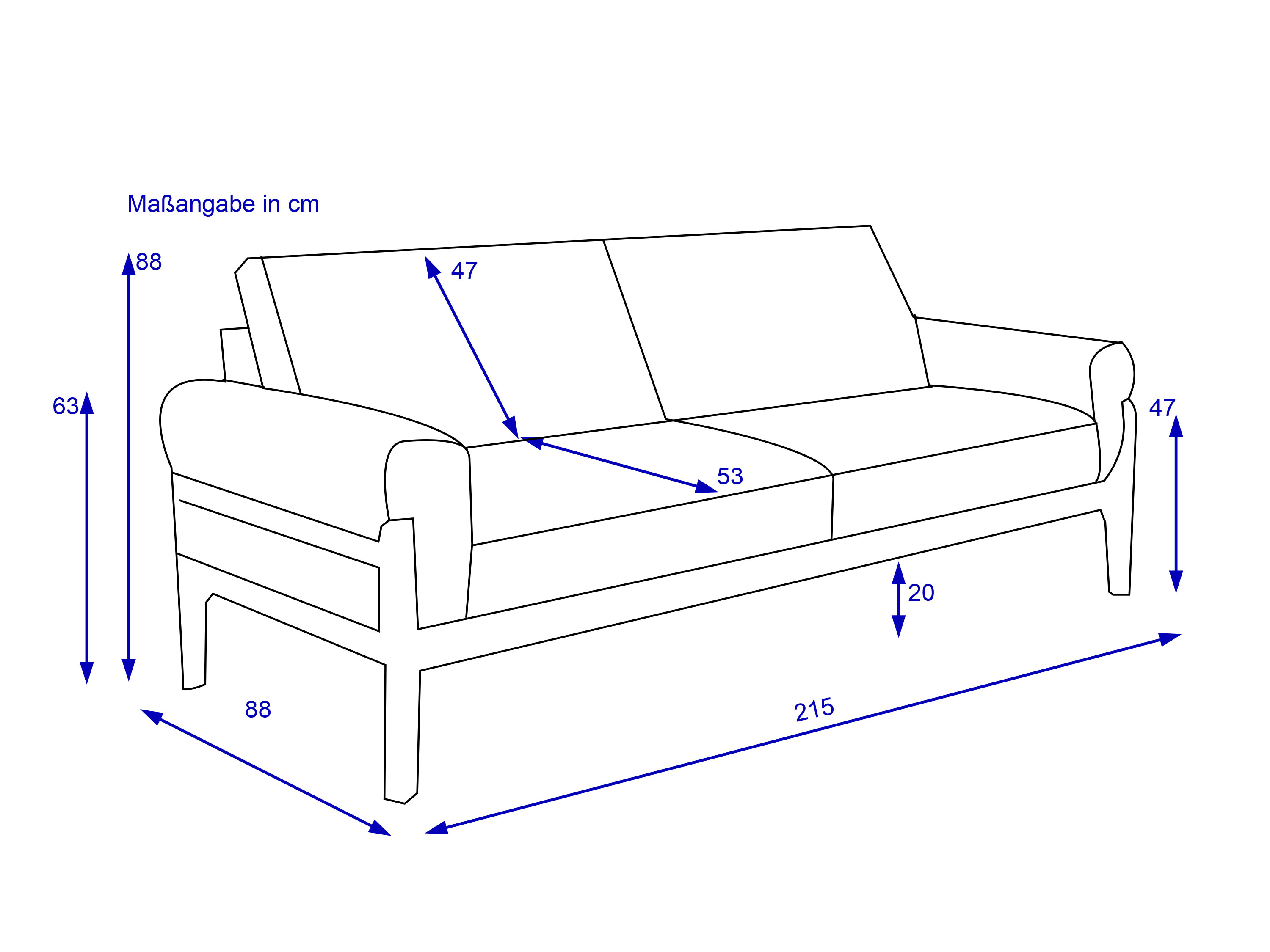 Sofa Rolf Weber 3 Sitzer STEGEN