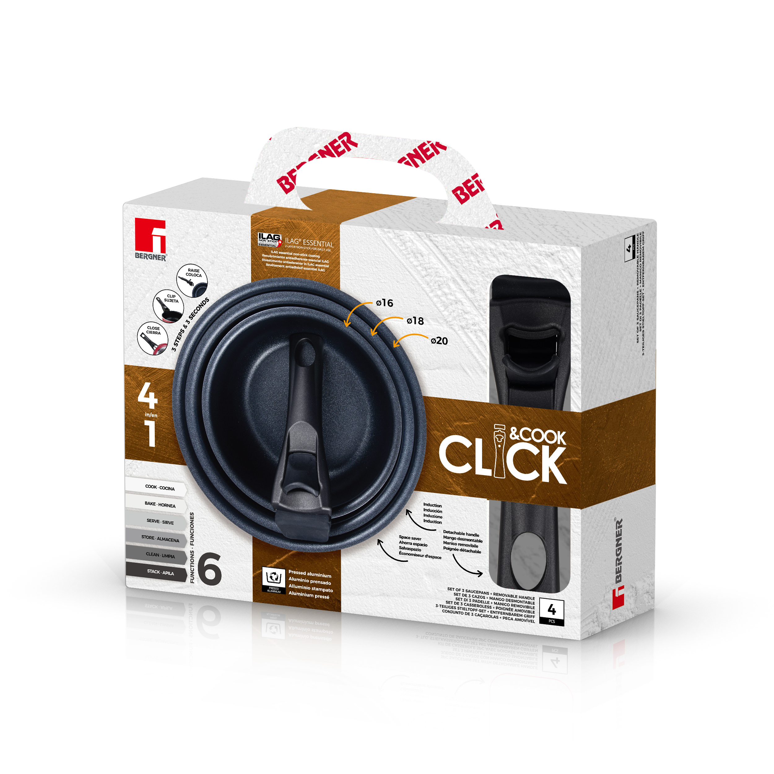 Topf-Set CLICK&COOK 4tlg.