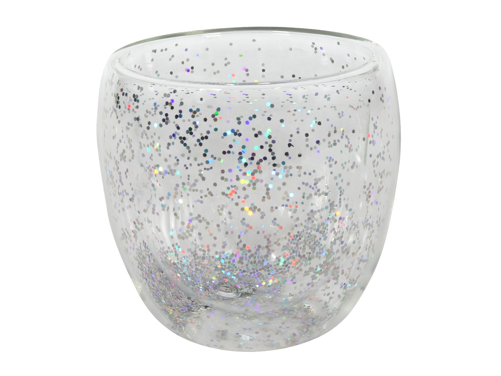 Trinkglas KONFETTI silber