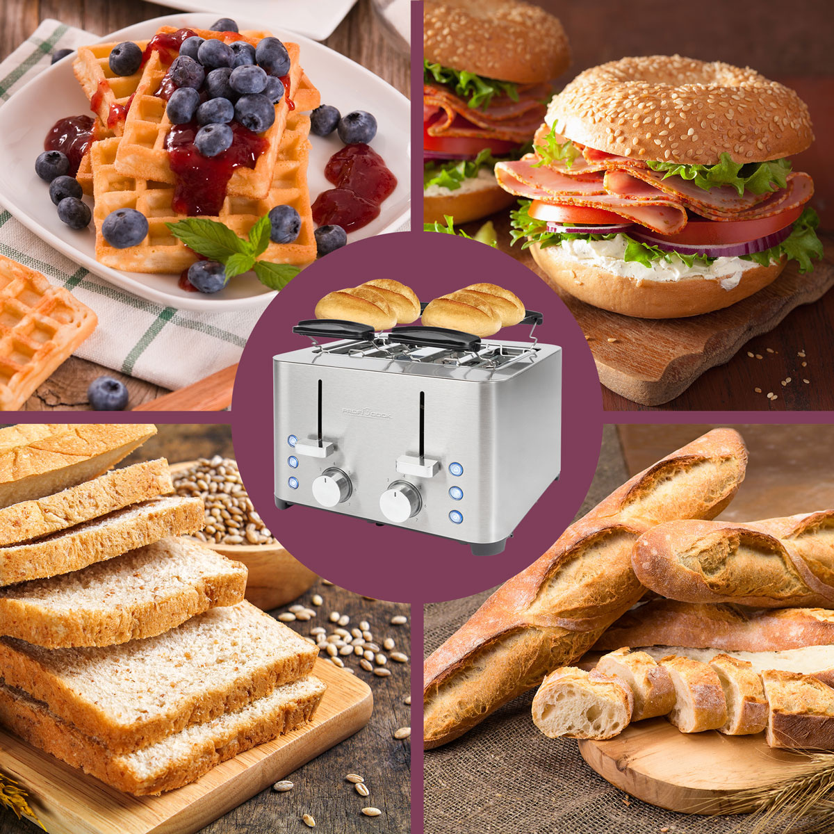 4-Scheiben-Toaster PROFICOOK