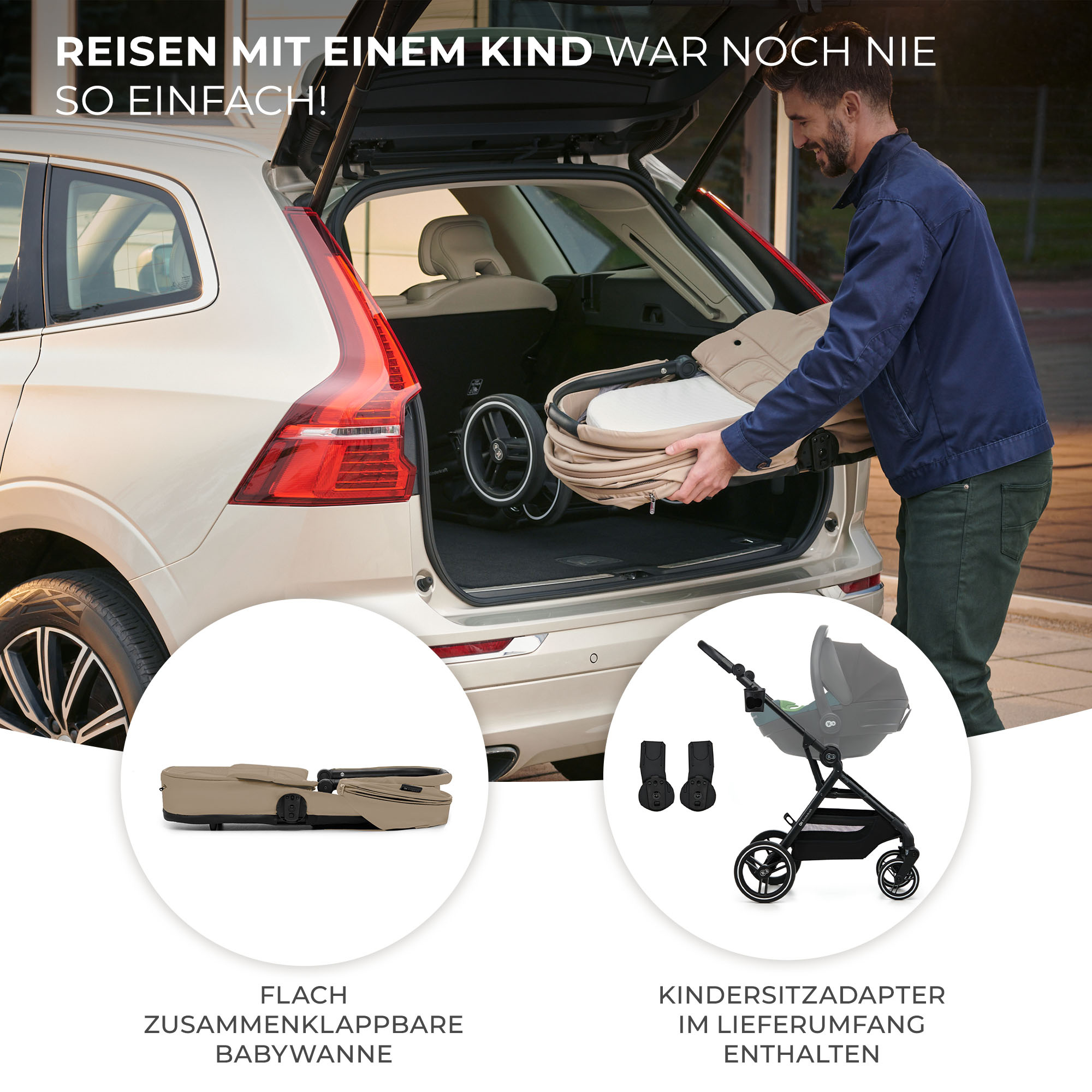 Kinderwagen 3in1 YOXI beige