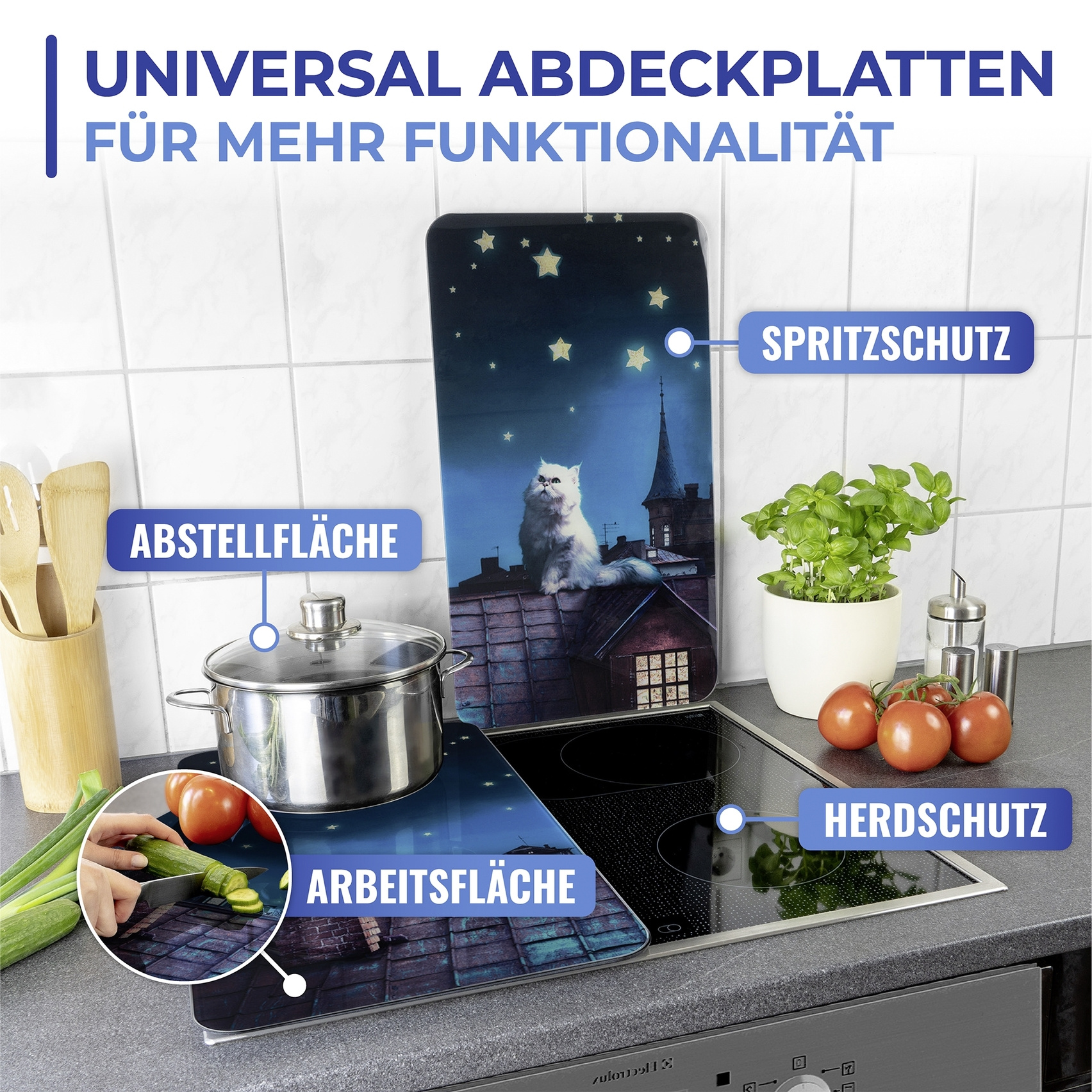 Herdabdeckplatte 2er Set