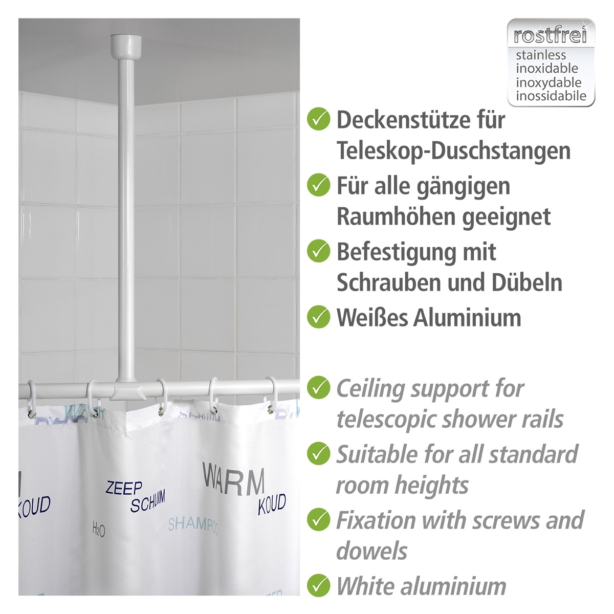 Deckenstütze für Duschstangen