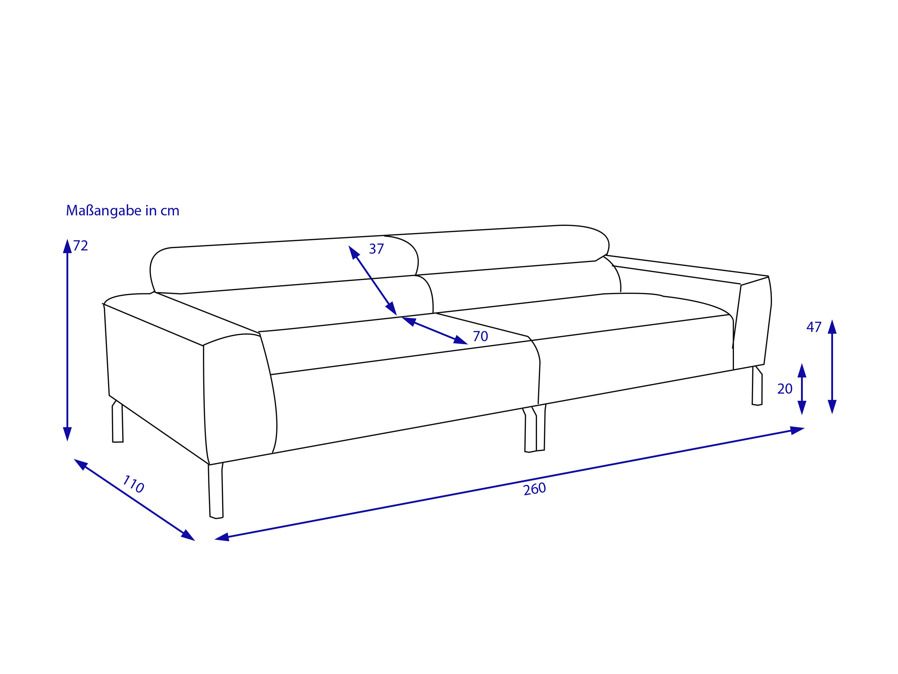 Sofa 3 Sitzer CARLOTTA