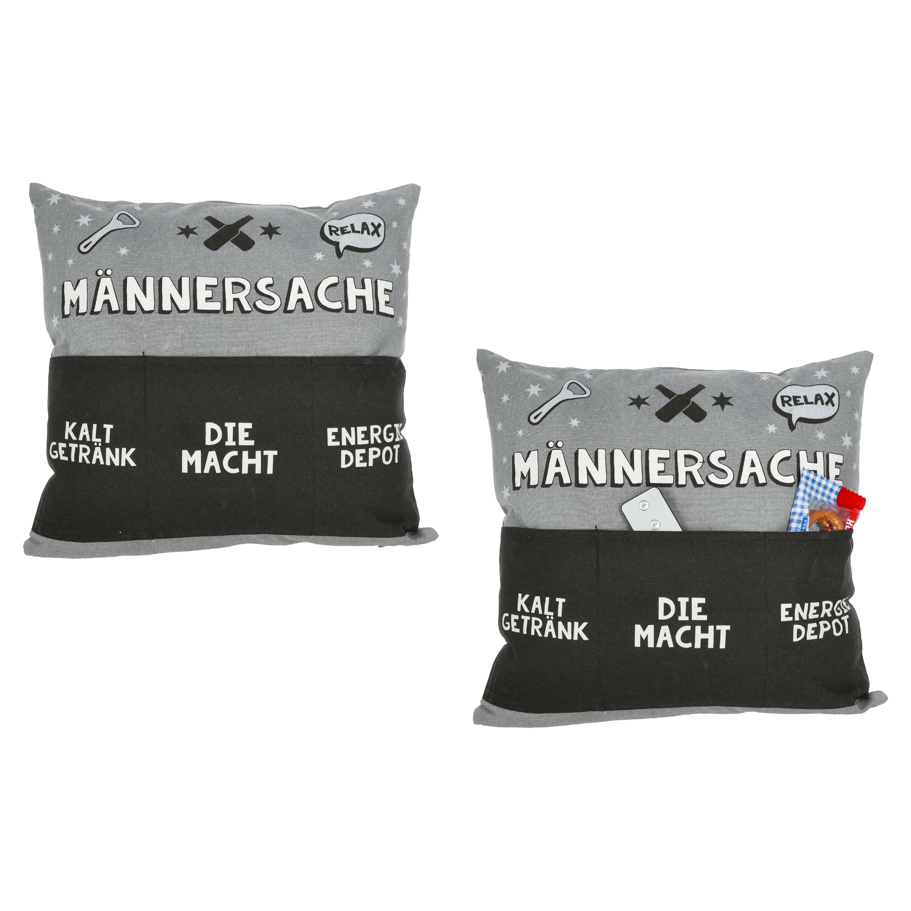 Kissen MÄNNERSACHE grau