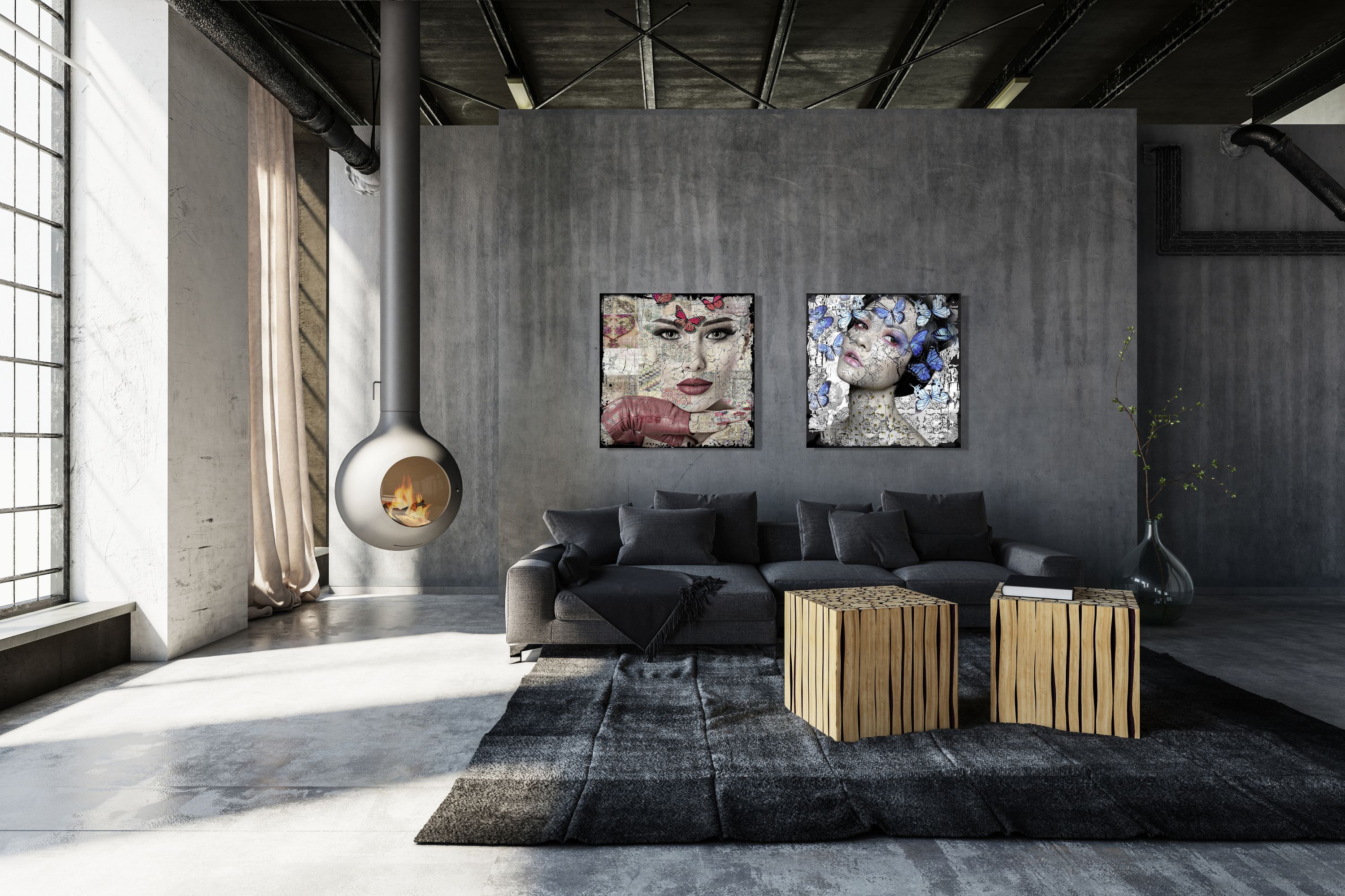 Bild Leather-Dibond BUTTERFLY