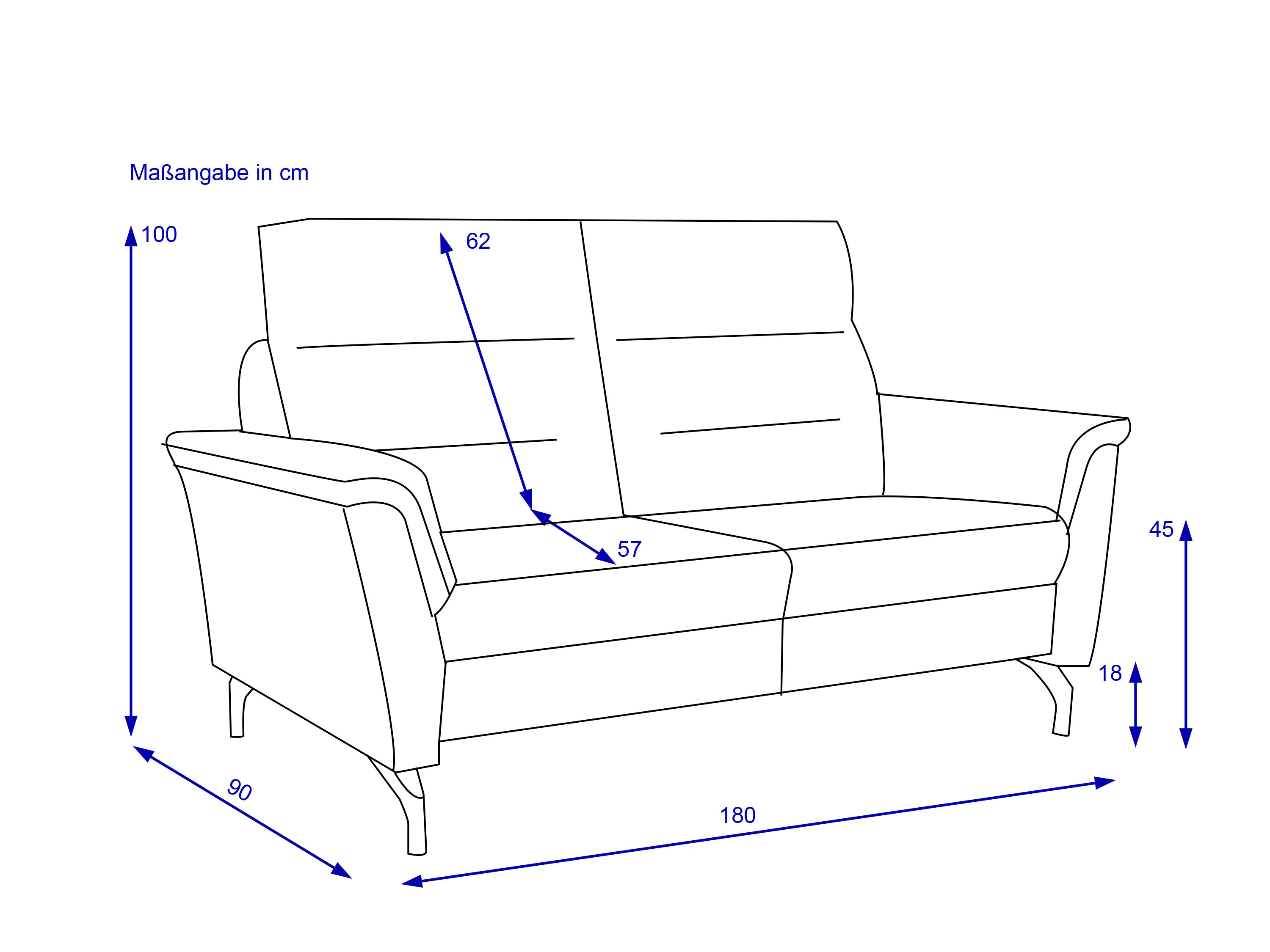 Sofa MONDO 2 Sitzer VELORIA
