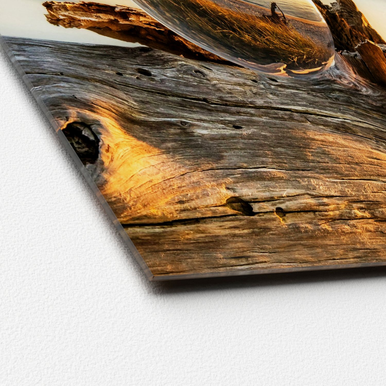 Glasbild DROP ON WOOD
