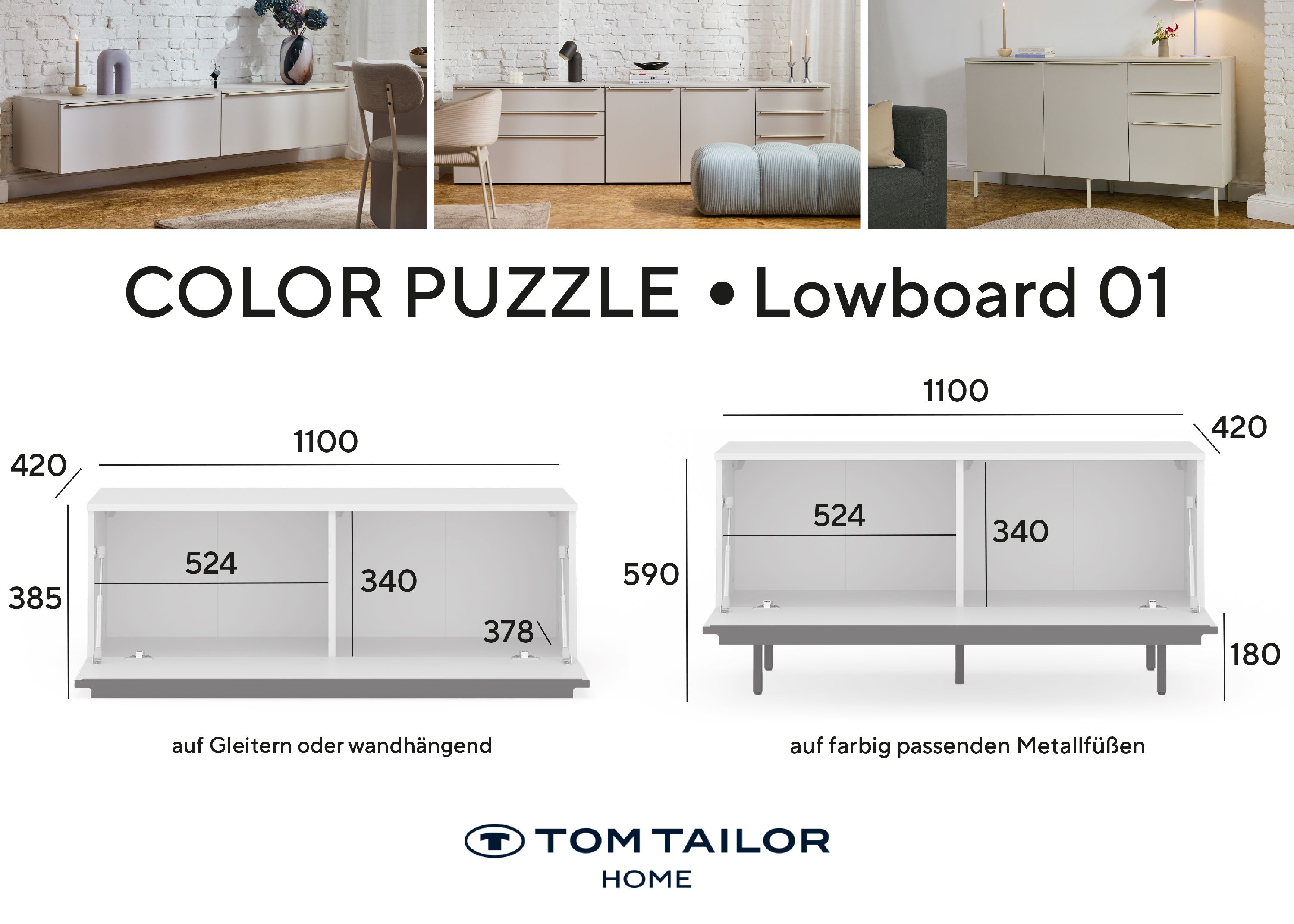Lowboard TOM TAILOR COLOR PUZZLE