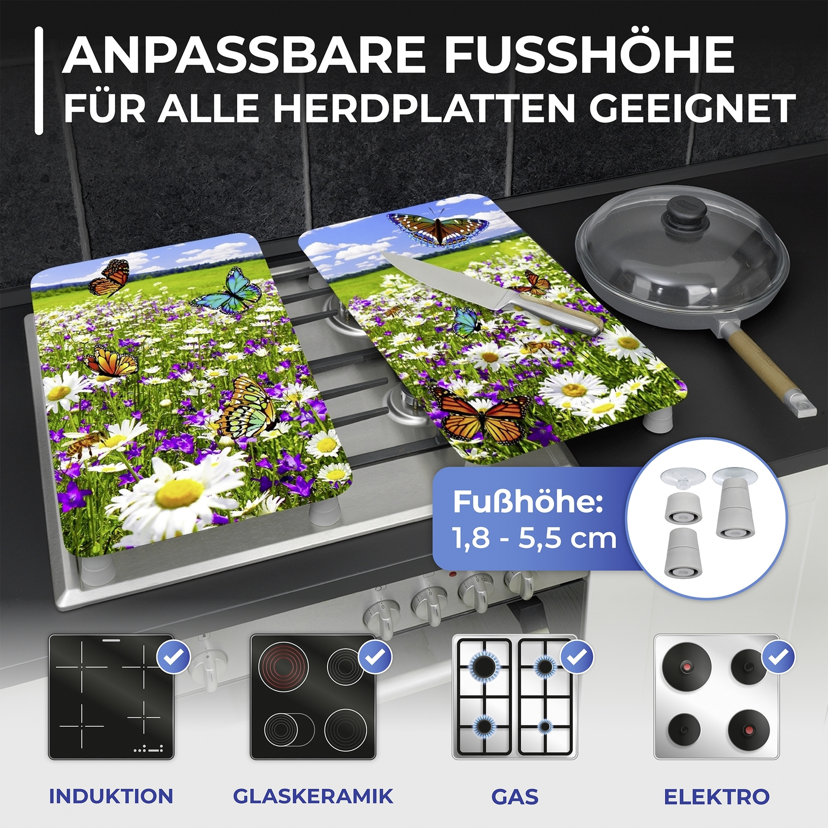 Herdabdeckplatte 2er Set