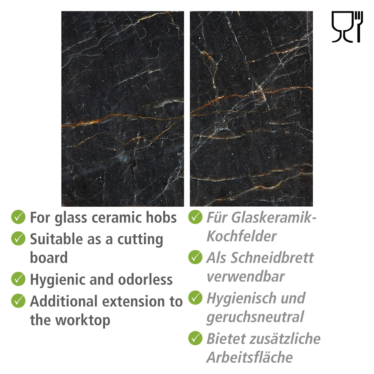 Herdabdeckplatten-Set MARMOR