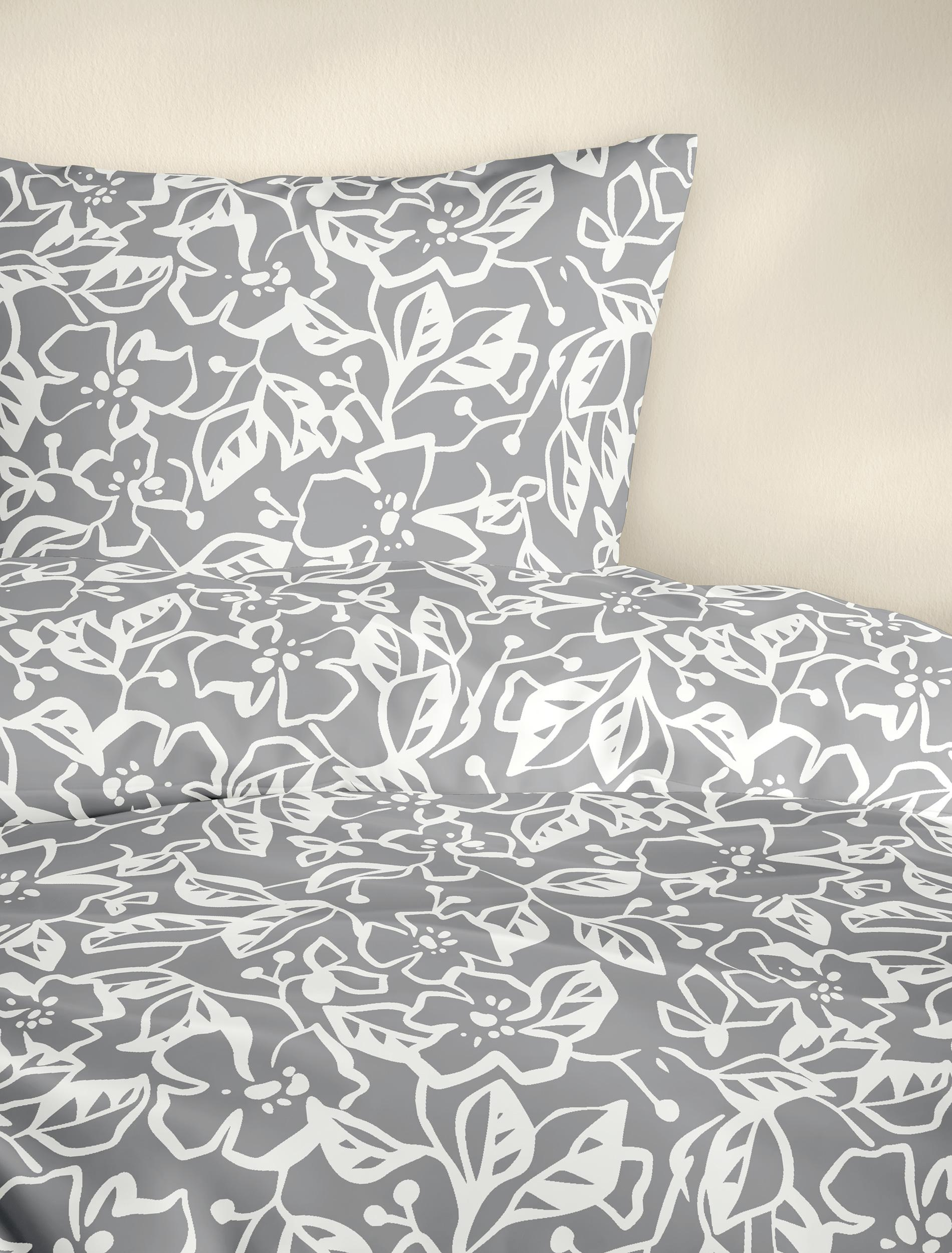 Bettwäsche Mako-Satin grau