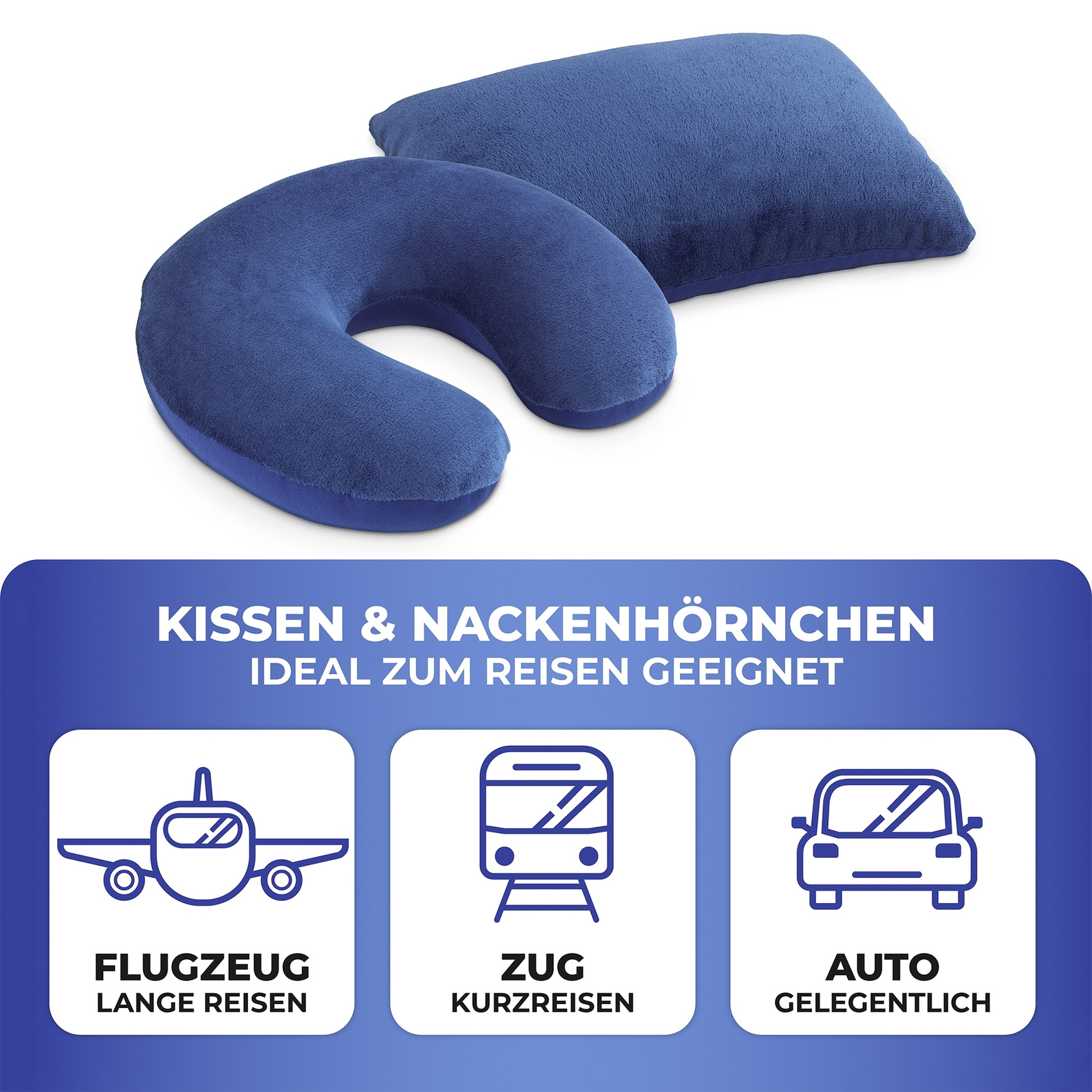 Reisekissen mit Nackenstütze