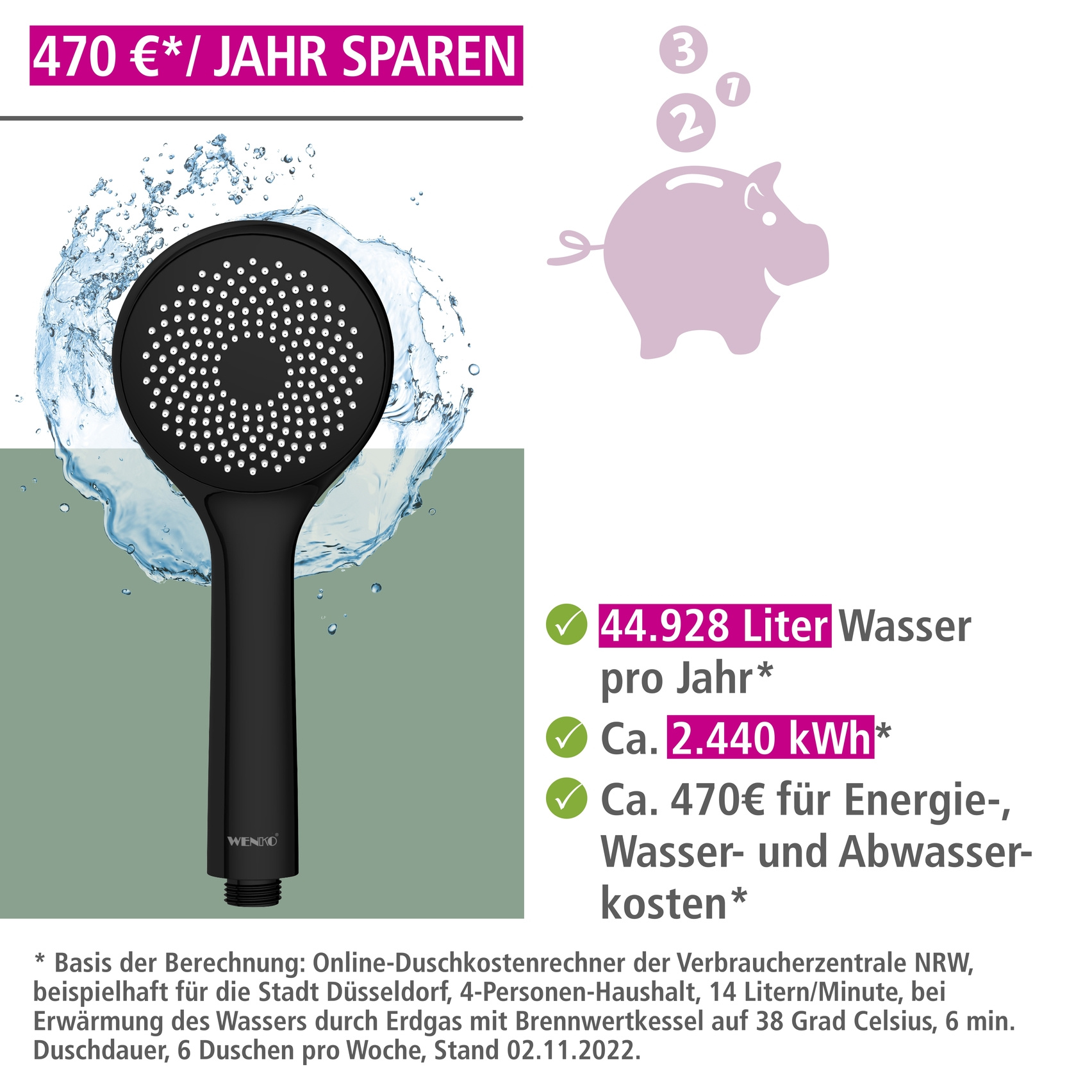 Duschkopf WATERSAVING