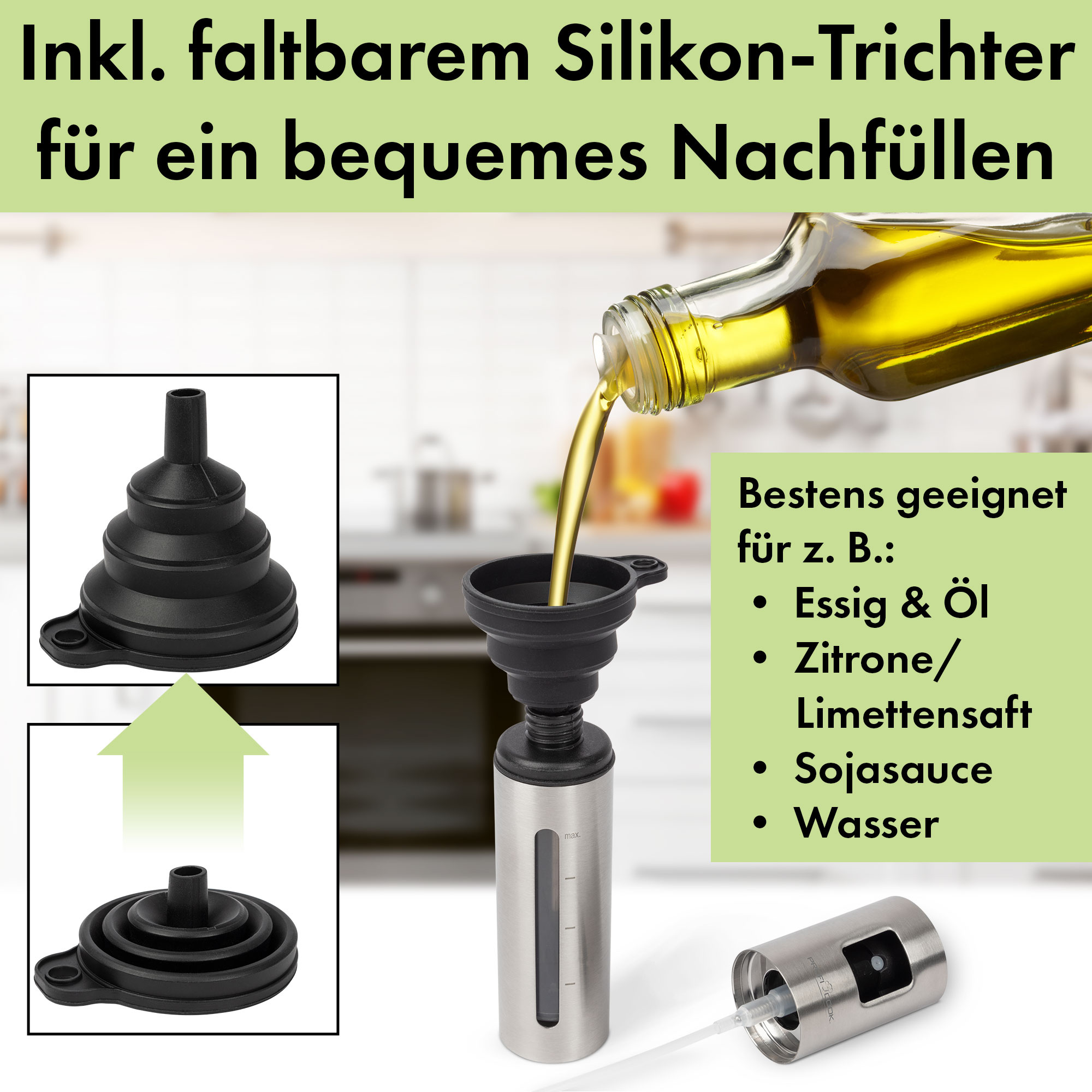 Essig/Ölsprüher-Set INOX