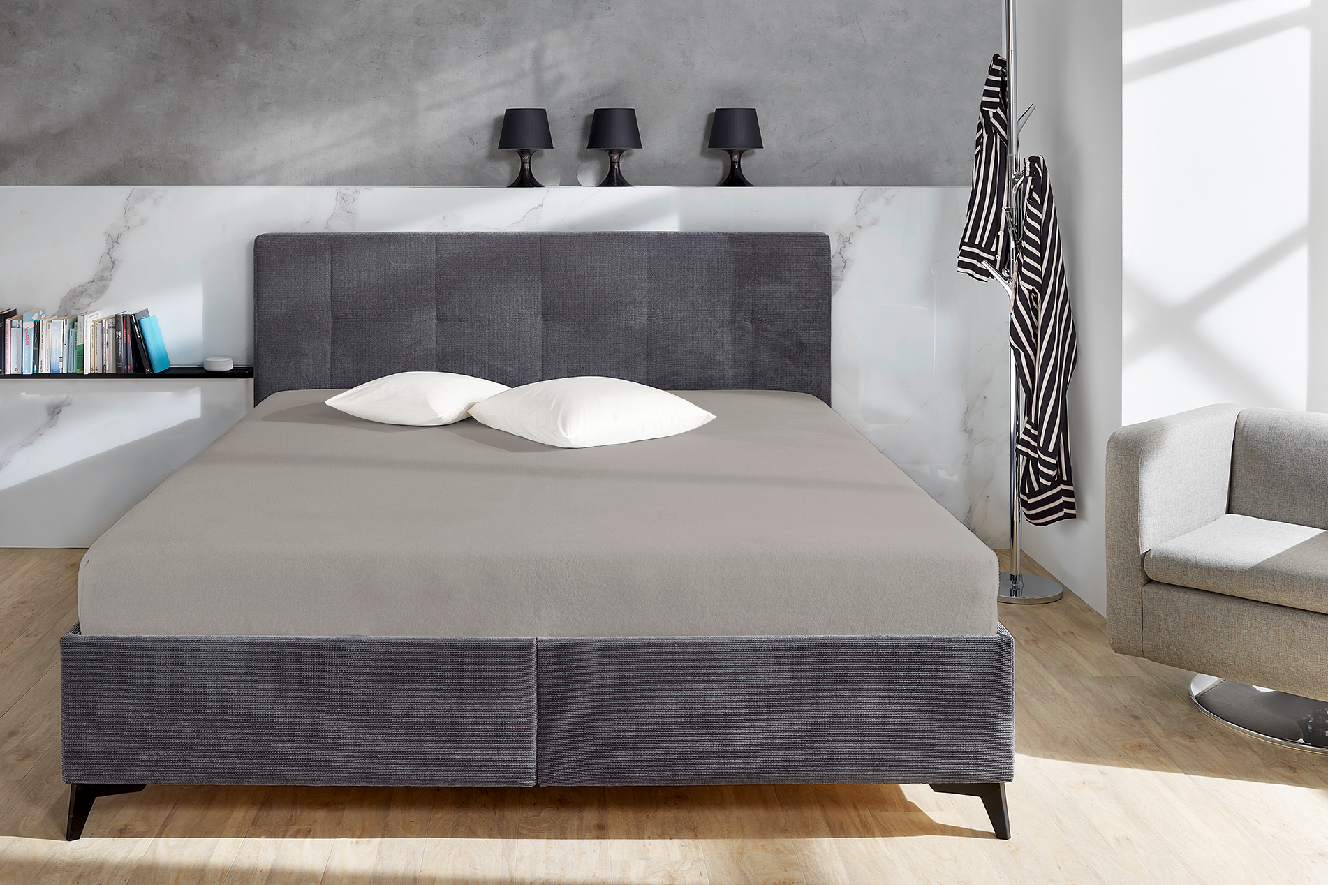 Spannbettlaken COZY granit