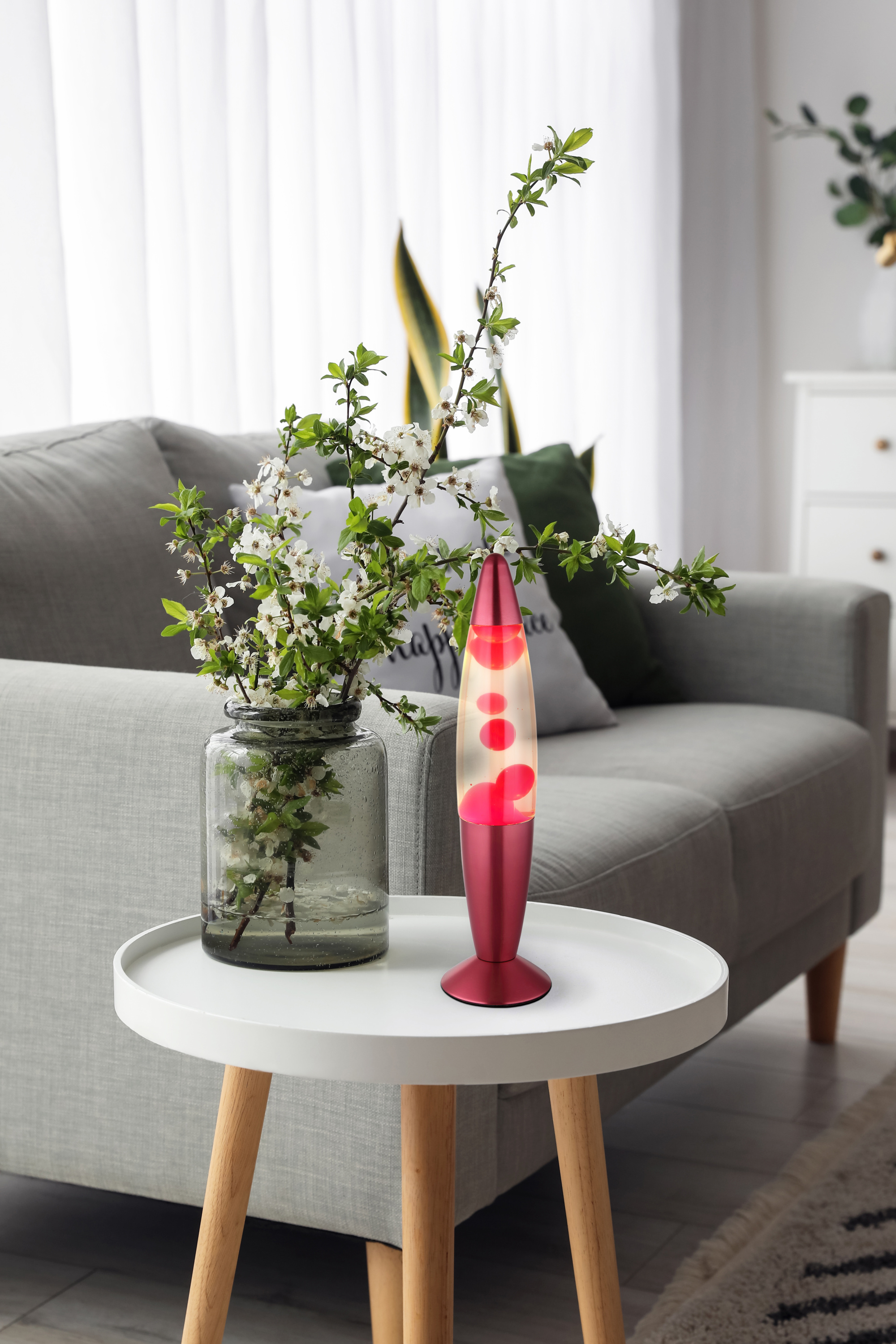 Lavaleuchte LED BUBBLE rot