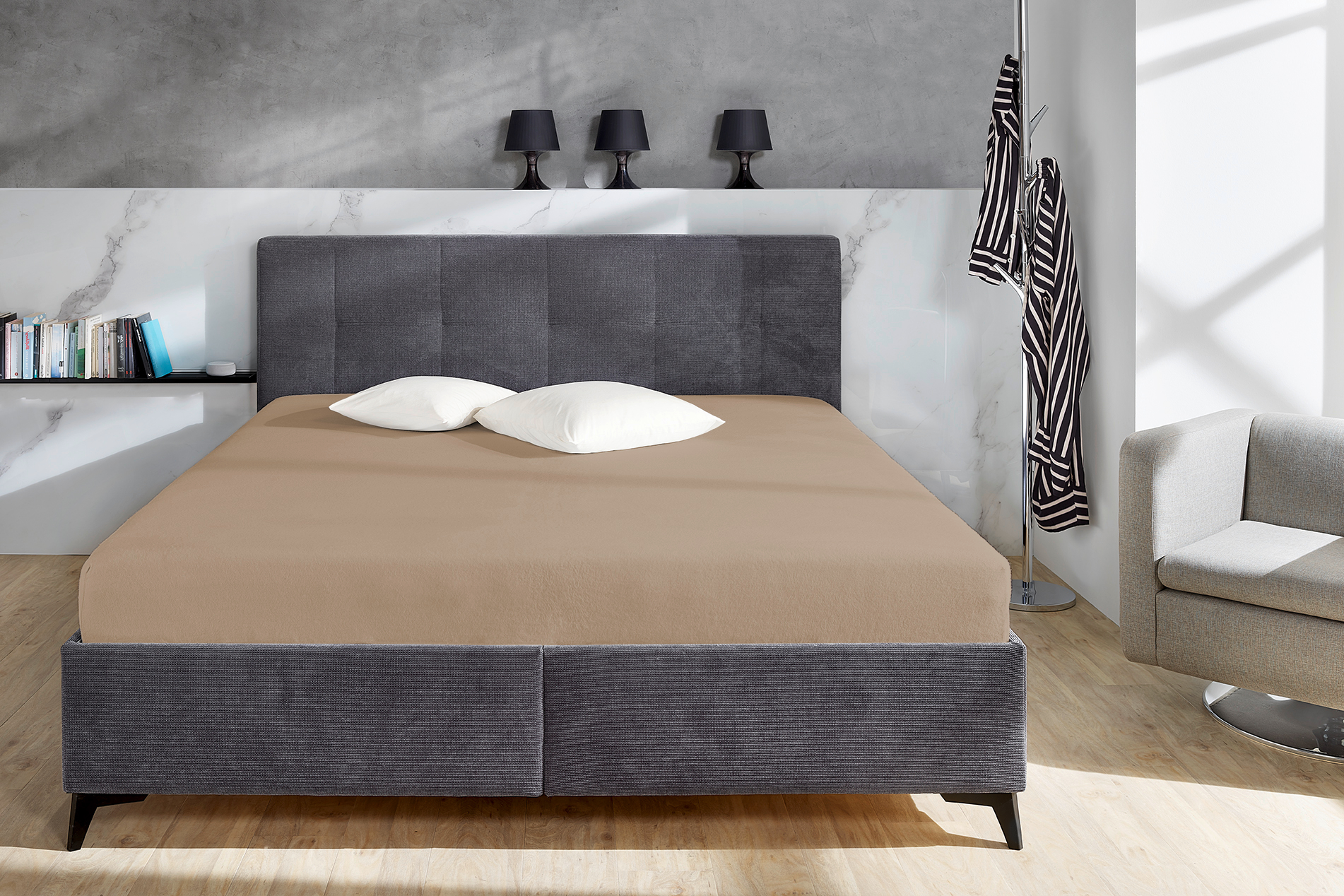 Spannbettlaken COZY kiesel