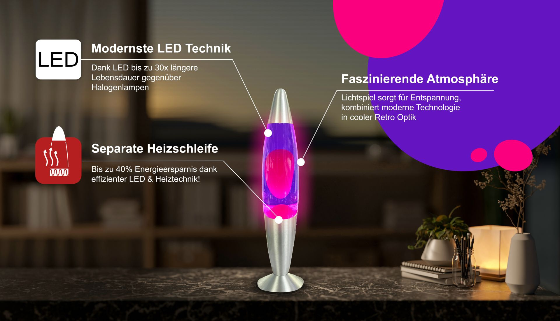 Lavaleuchte LED FINO