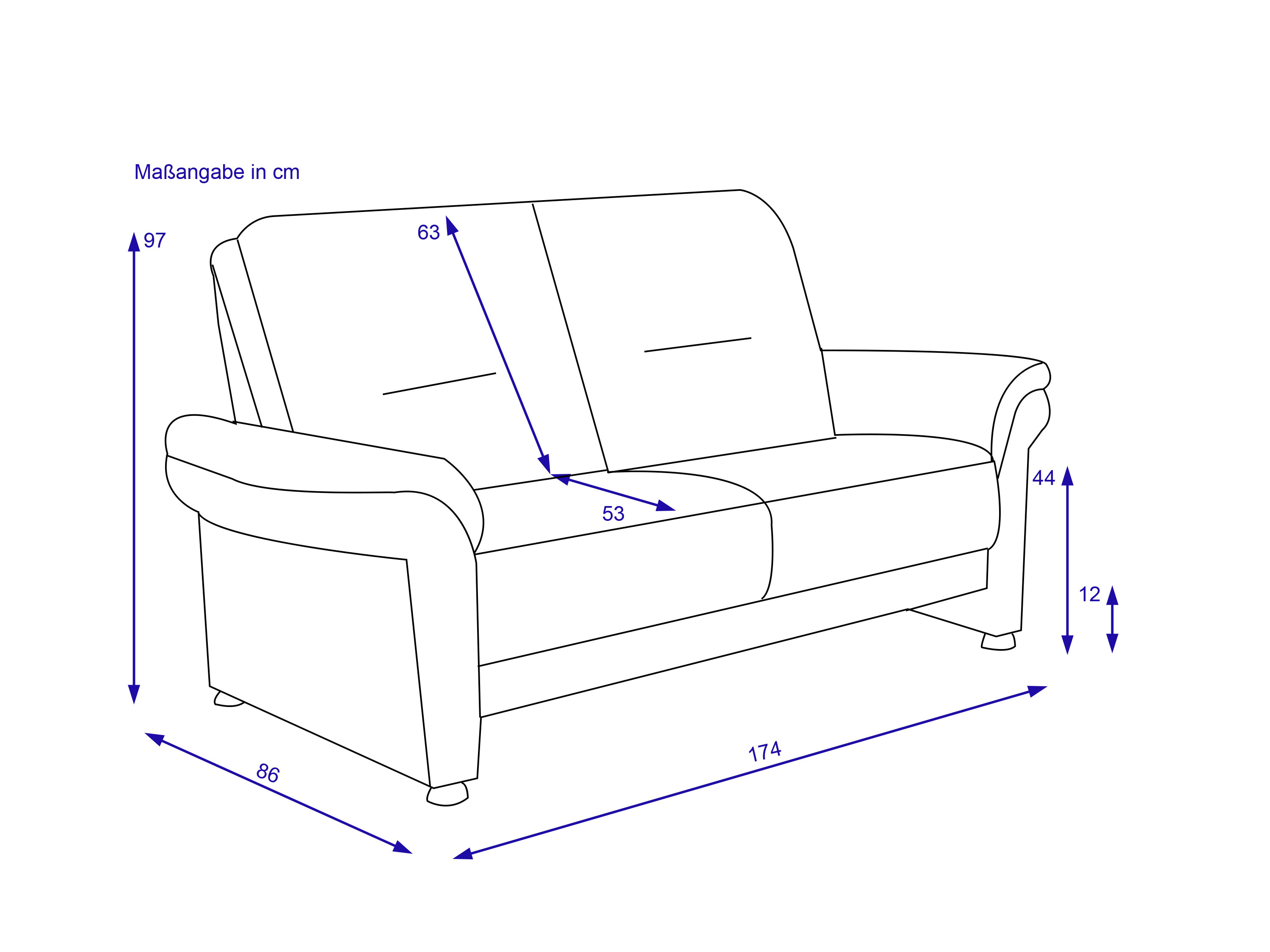 Sofa 2,5 Sitzer MONDO RECITA