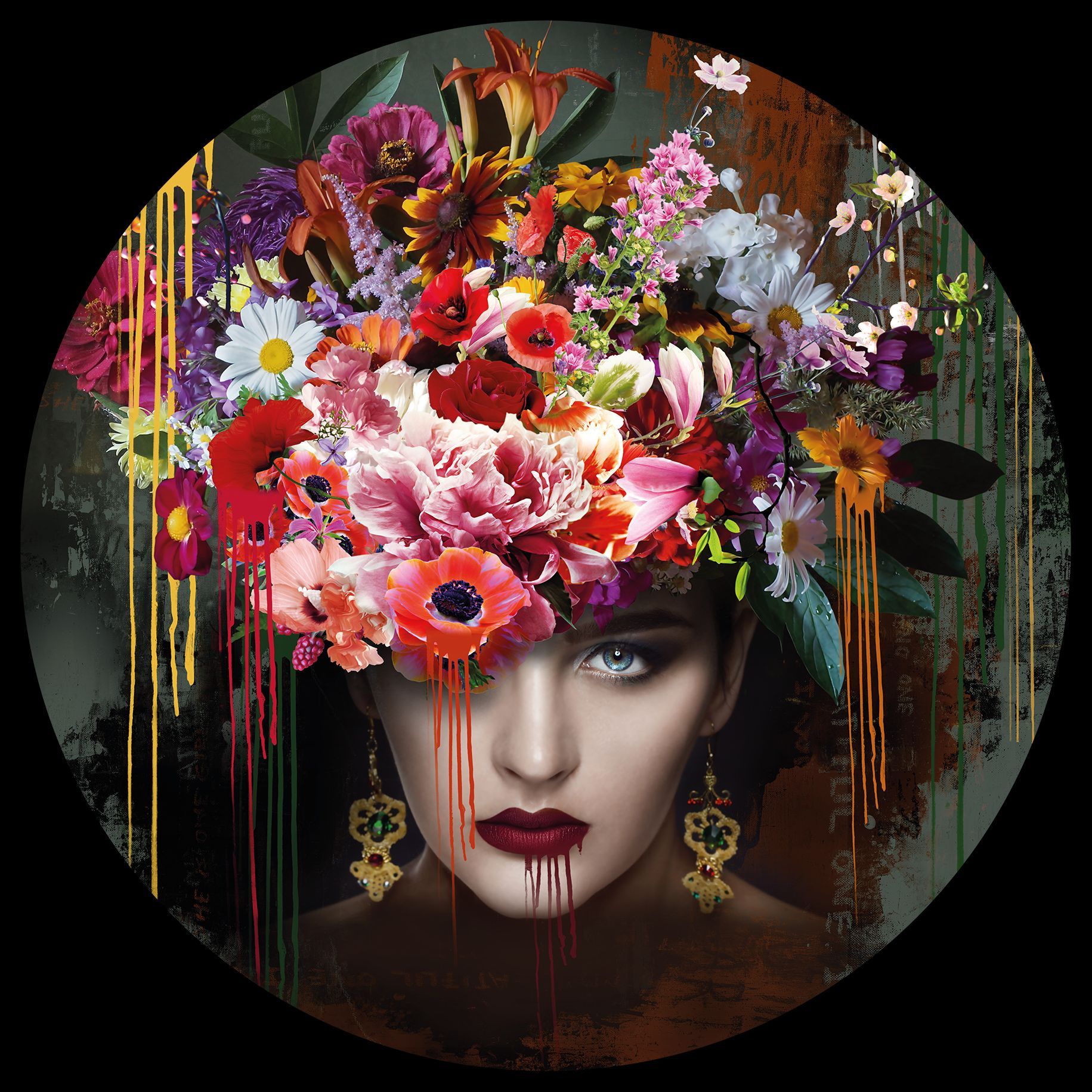 Acrylglasbild WOMAN & FLOWERS