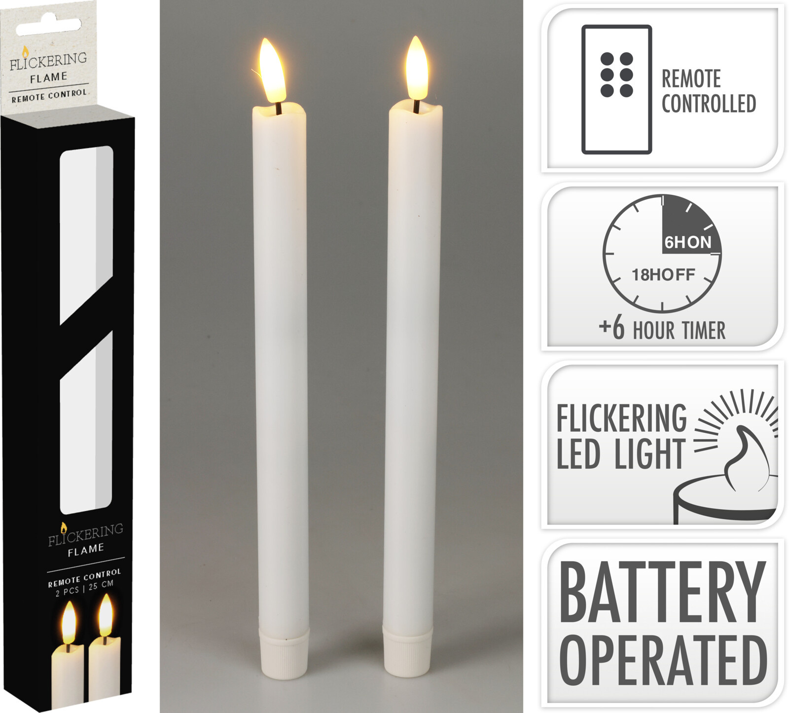 Stabkerze LED WHITE